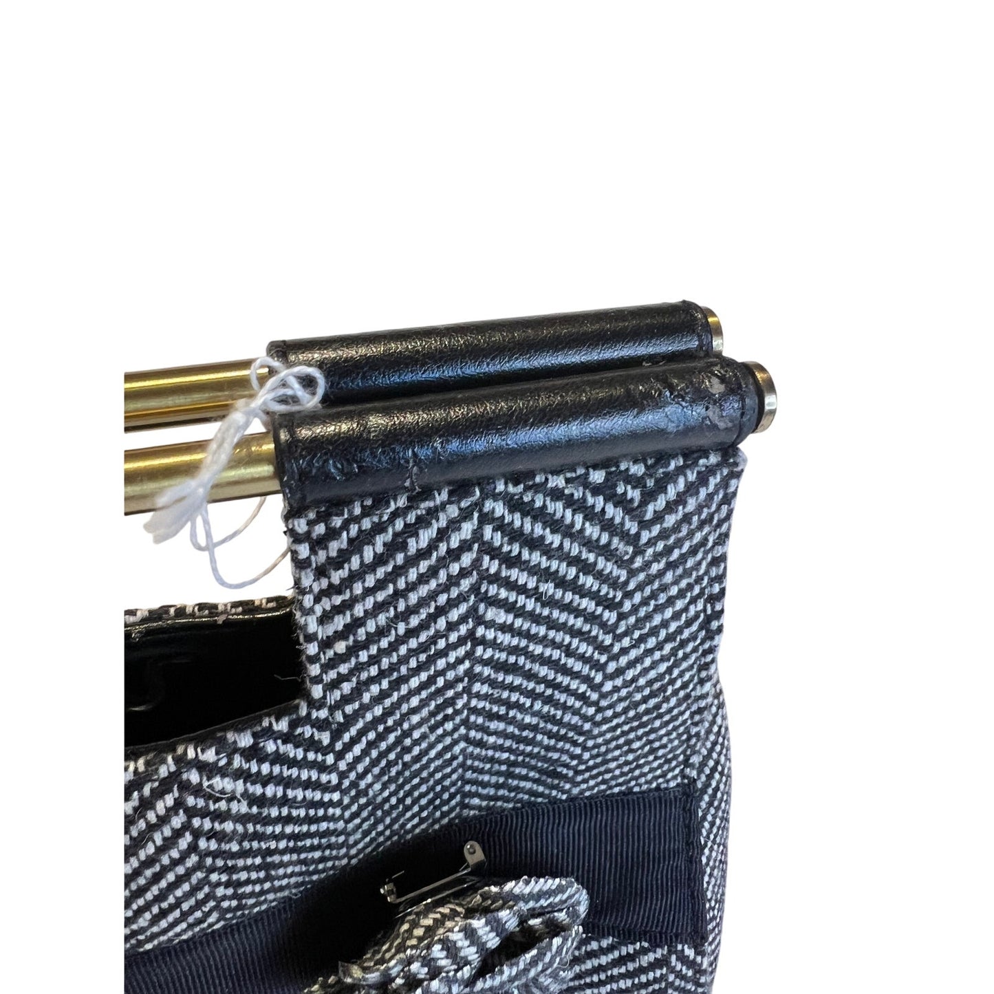 Vintage Isabella's Journey Herringbone Top Handle Bag w/Floral Accent