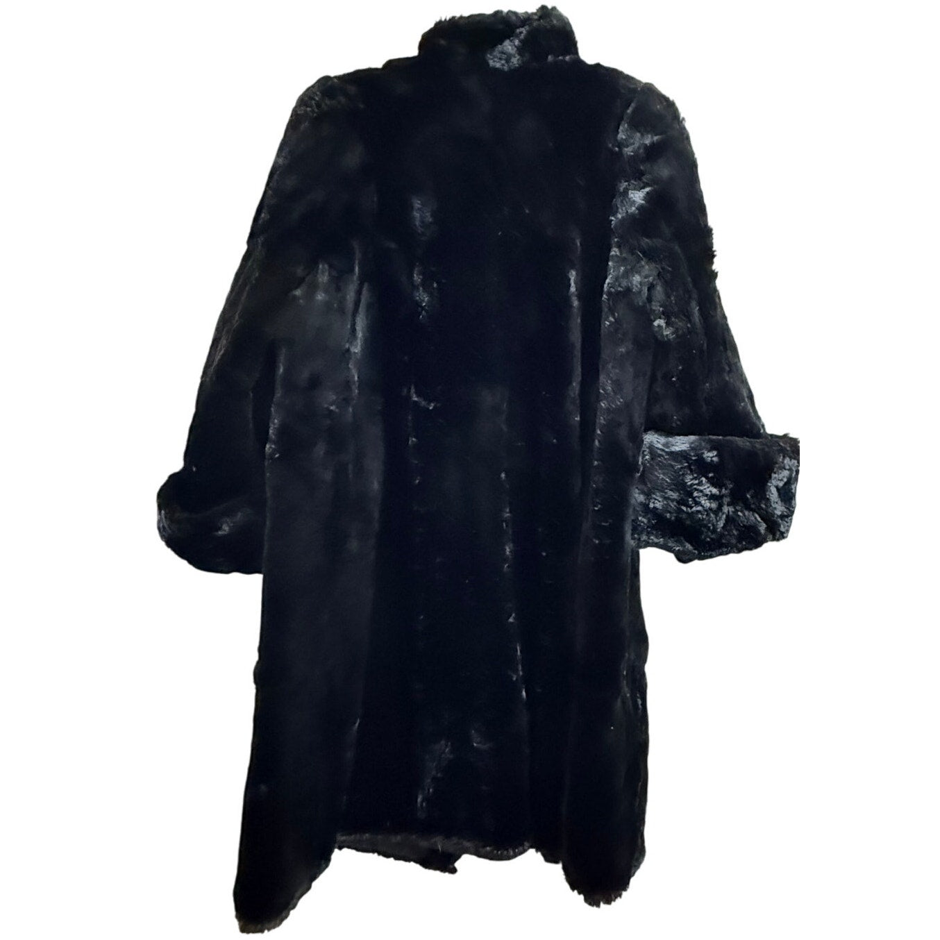 Vintage Luthel Furs Black Heavy Fur Overcoat - Women's 10