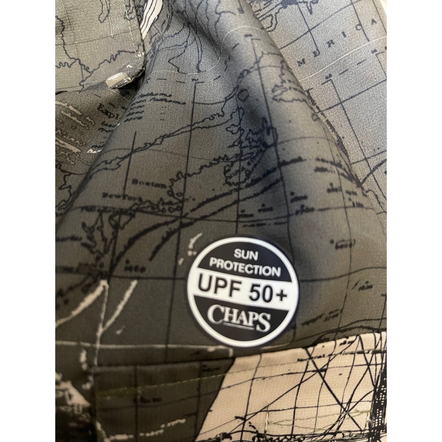 Chaps Key Items Expedition UPF 50+ Short Sleeve Button Up - NWT - MSRP $55
