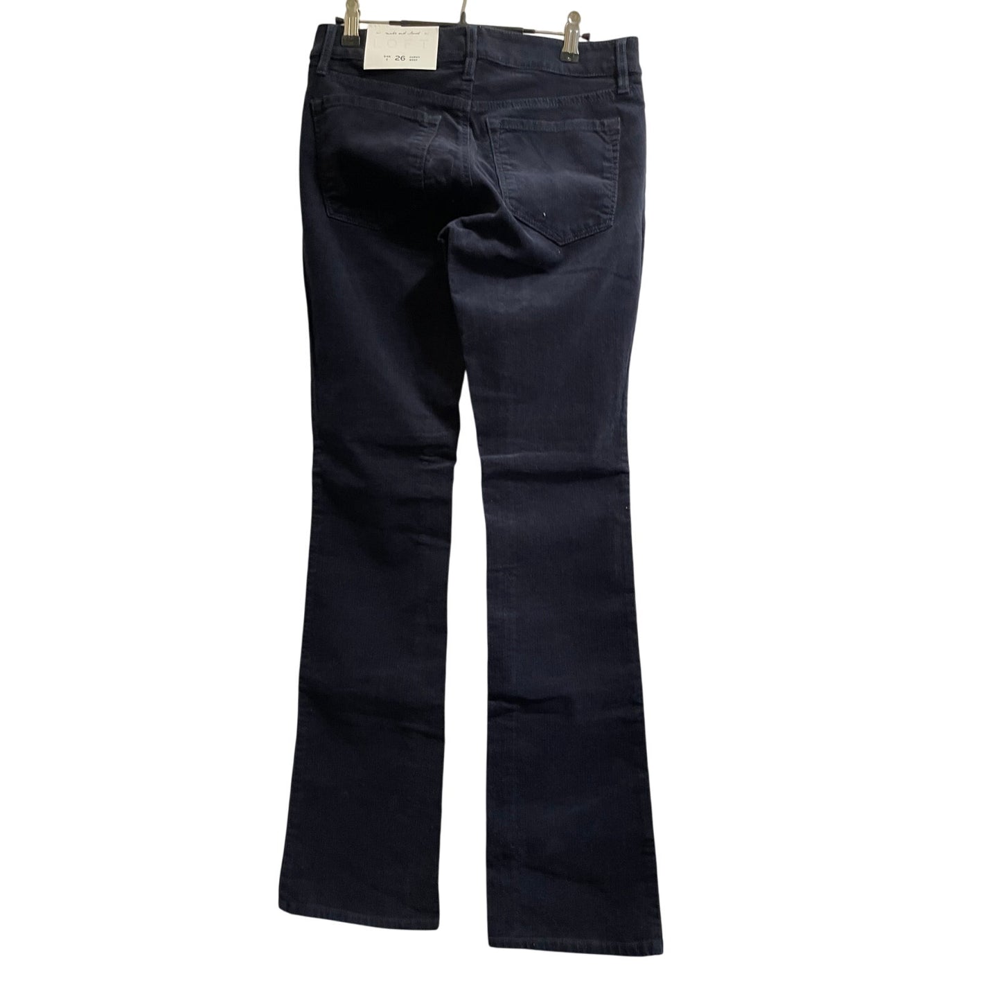 NWT Ann Taylor The Loft Dark Navy Corduroy Curvy Bootcut Jeans Size 26