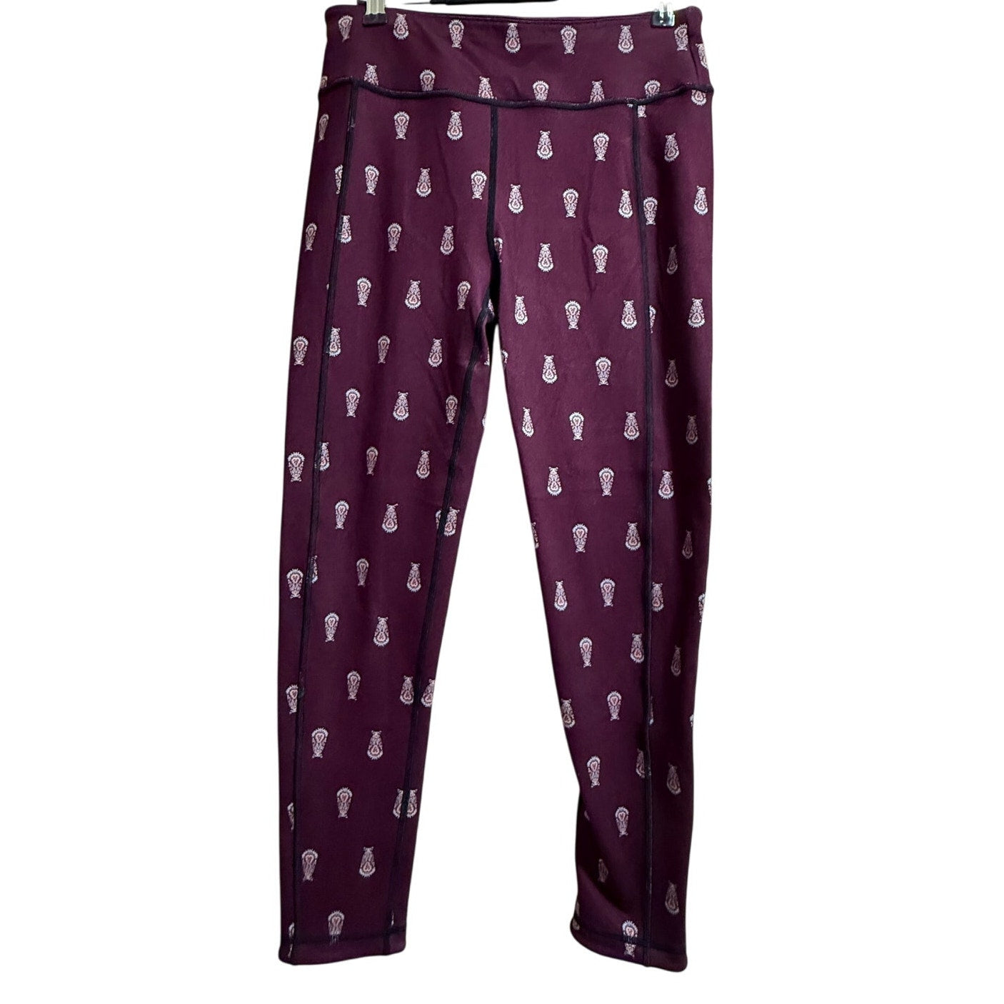 Unbranded Burgundy Print Compression Leggings - Size Small