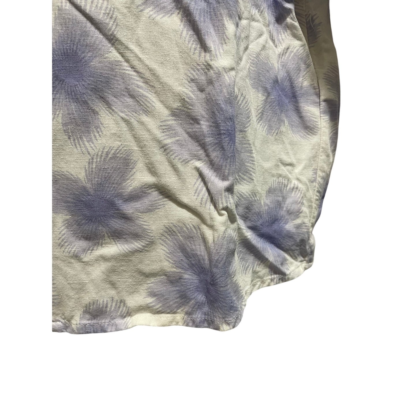 Levi's White & Purple Floral Shirt - Cropped Button Up - Size Large