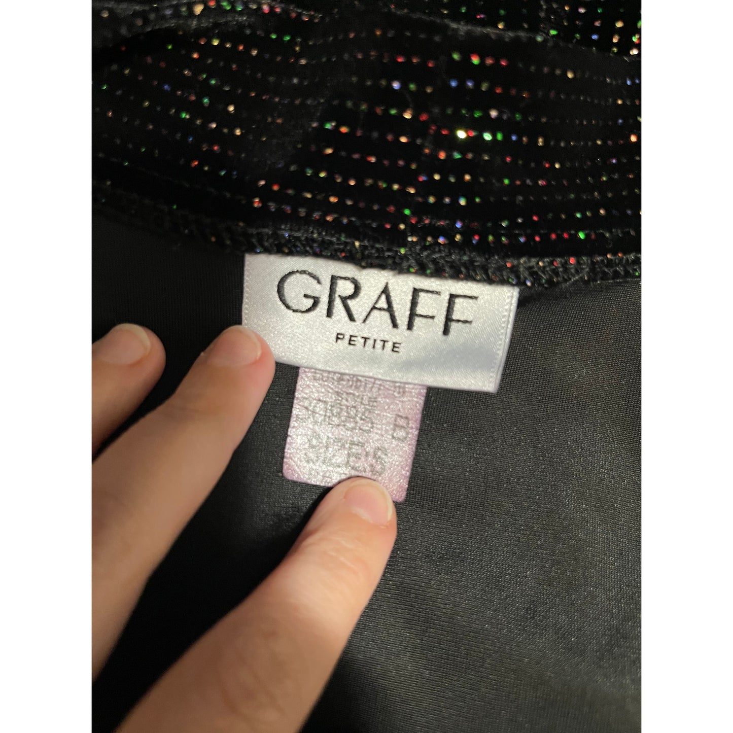 Vintage Graff Petite Size Small Black with Multicolor Sparkles Cardigan