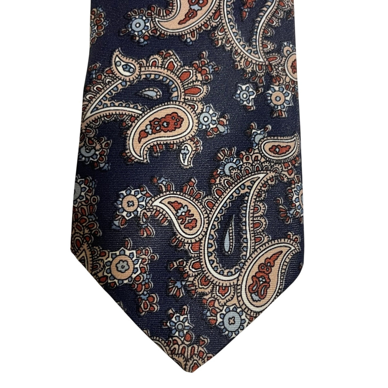 Vintage Taylor Ltd Blue Paisley Print Neck Tie