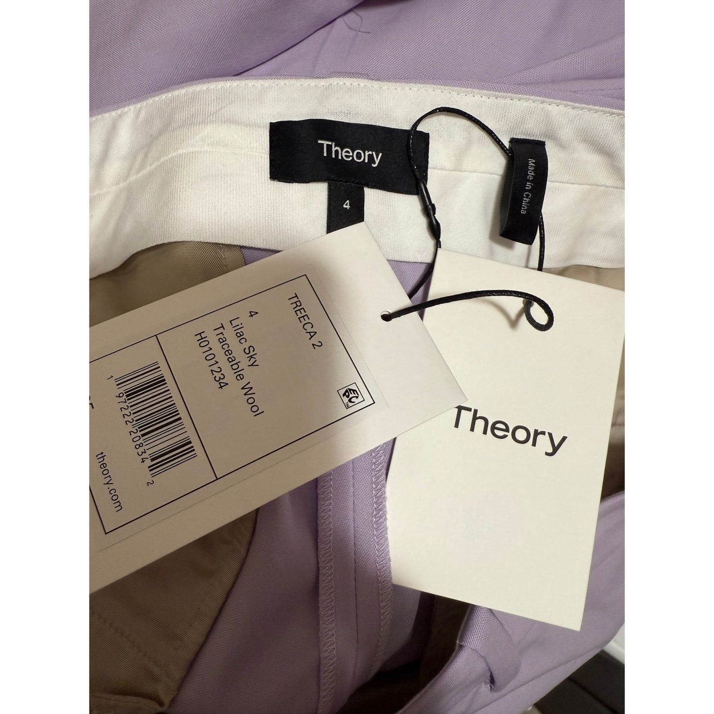 Theory Treeca 2 Size 4 Lilac Sky Traceable Wool Trousers - NWT - $195 MSRP