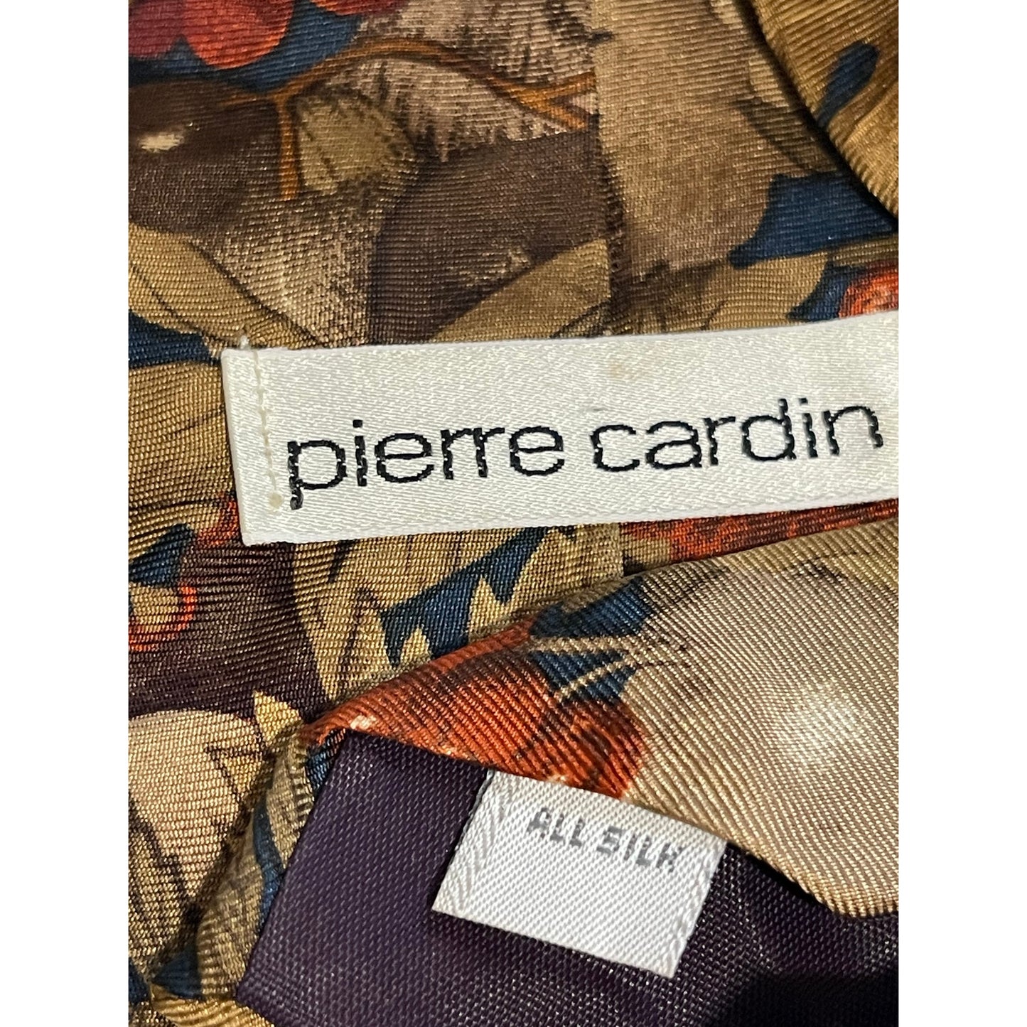 Vintage Pierre Cardin Fall Harvest Print Necktie Men's Tie 100% Silk