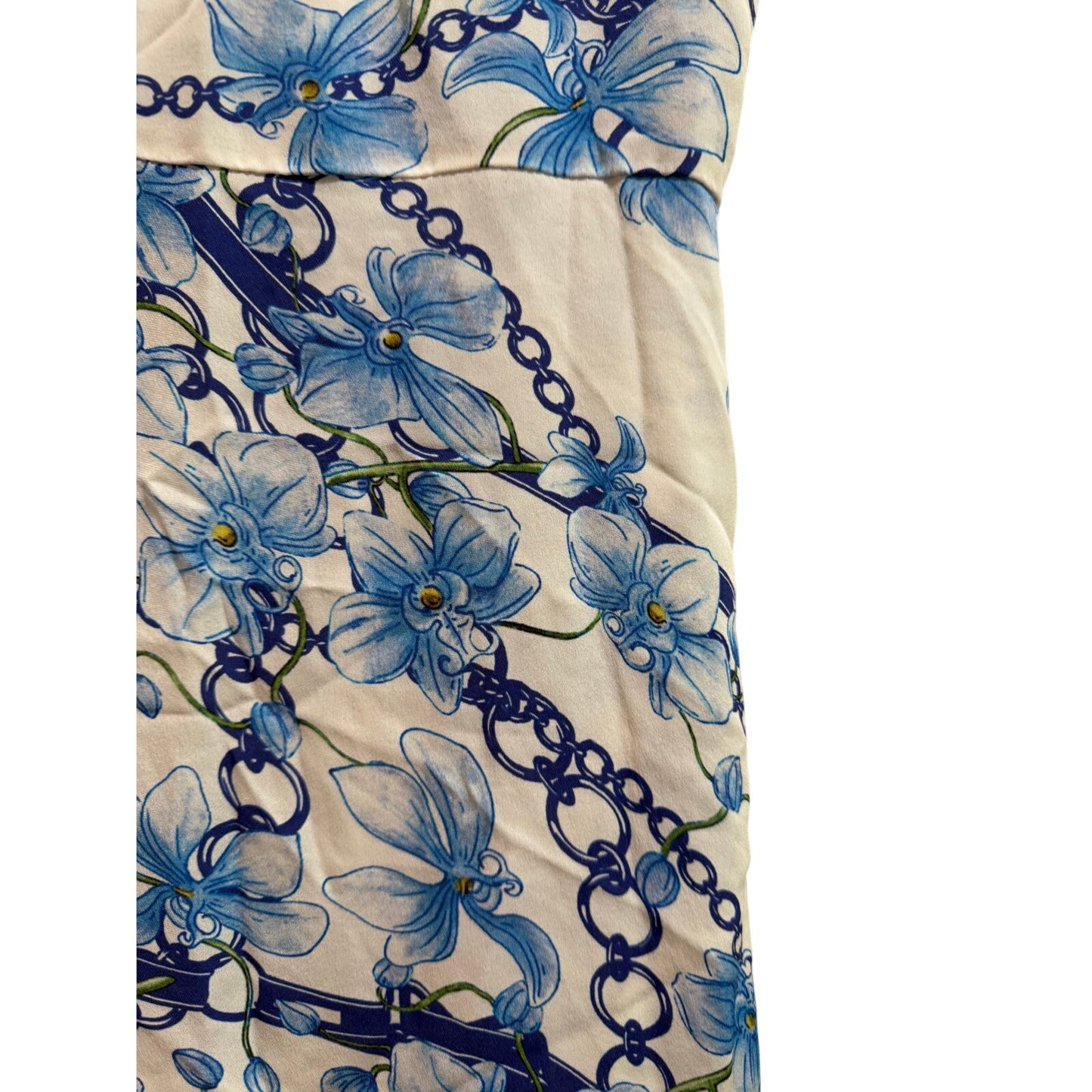 Lindsey Thornburg Blue & White Floral Floral Mini Sundress - Size Medium