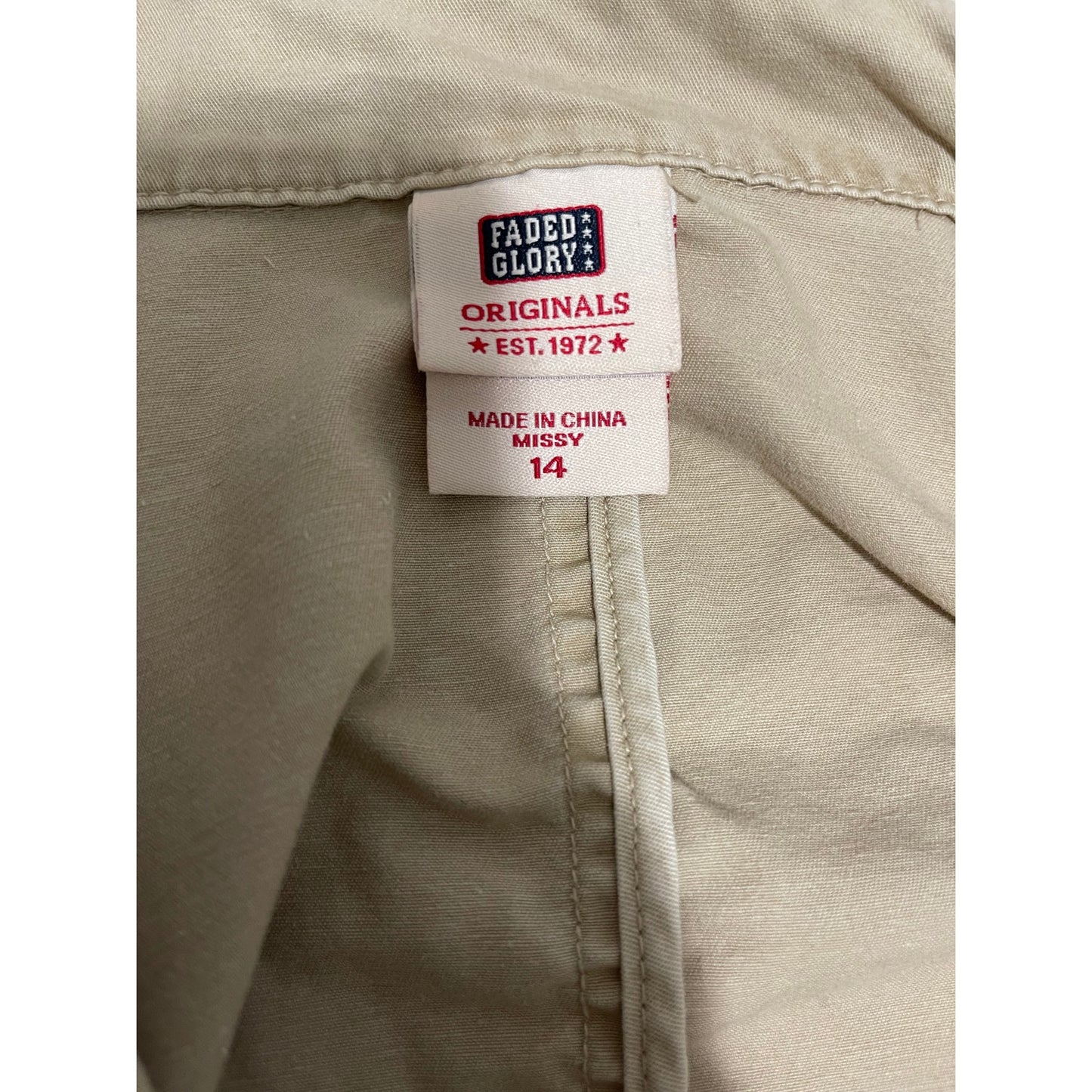 Faded Glory Size 14 Khaki Blazer Jacket - Retro - Y2K