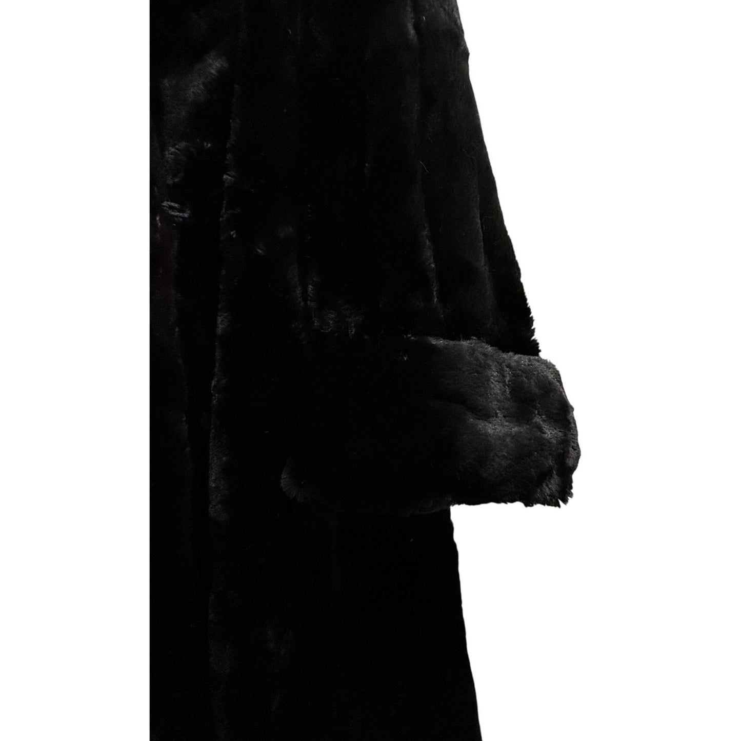 Vintage Luthel Furs Black Heavy Fur Overcoat - Women's 10