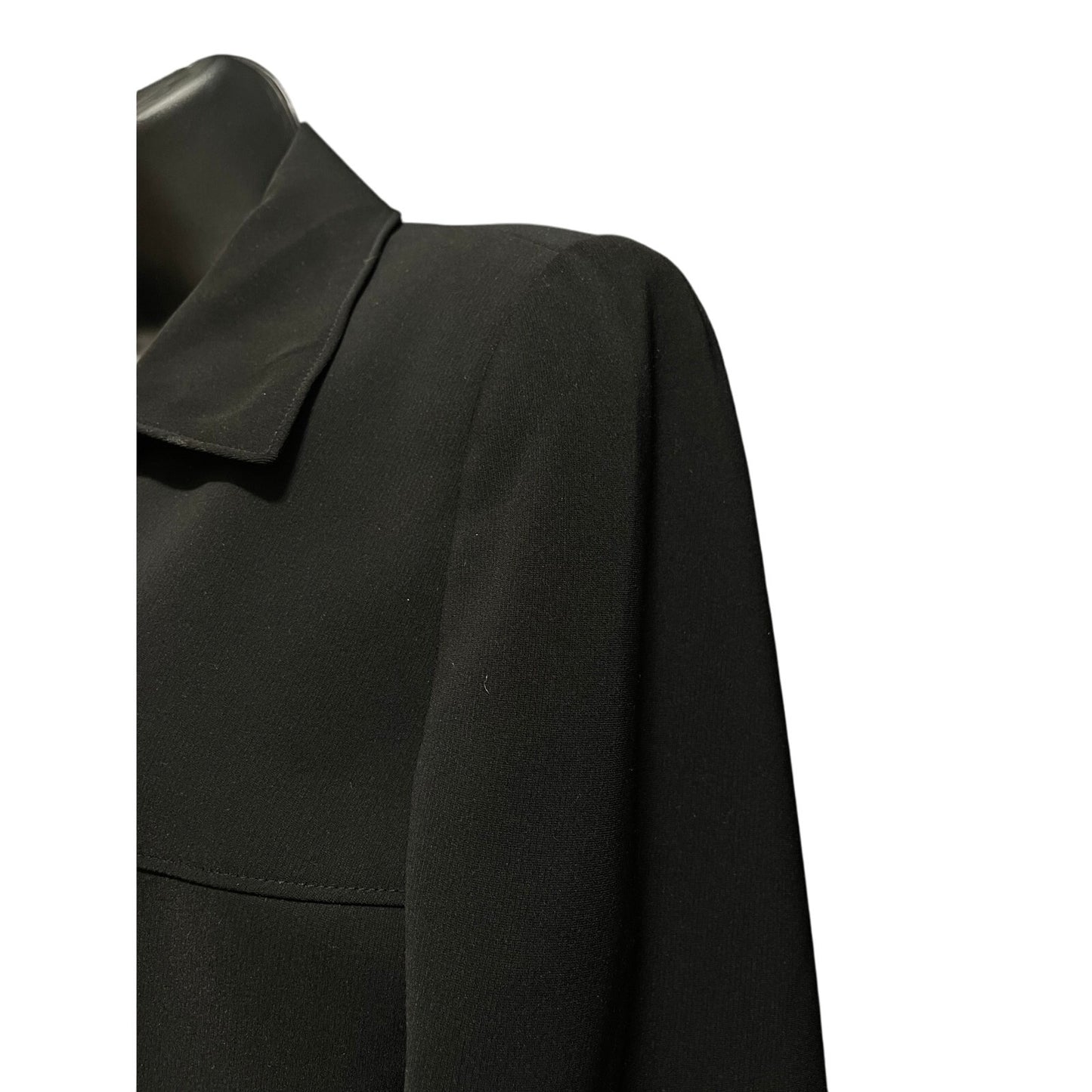 Tahari Black 3 Button Blazer Jacket - Size 12 Zipper Pockets