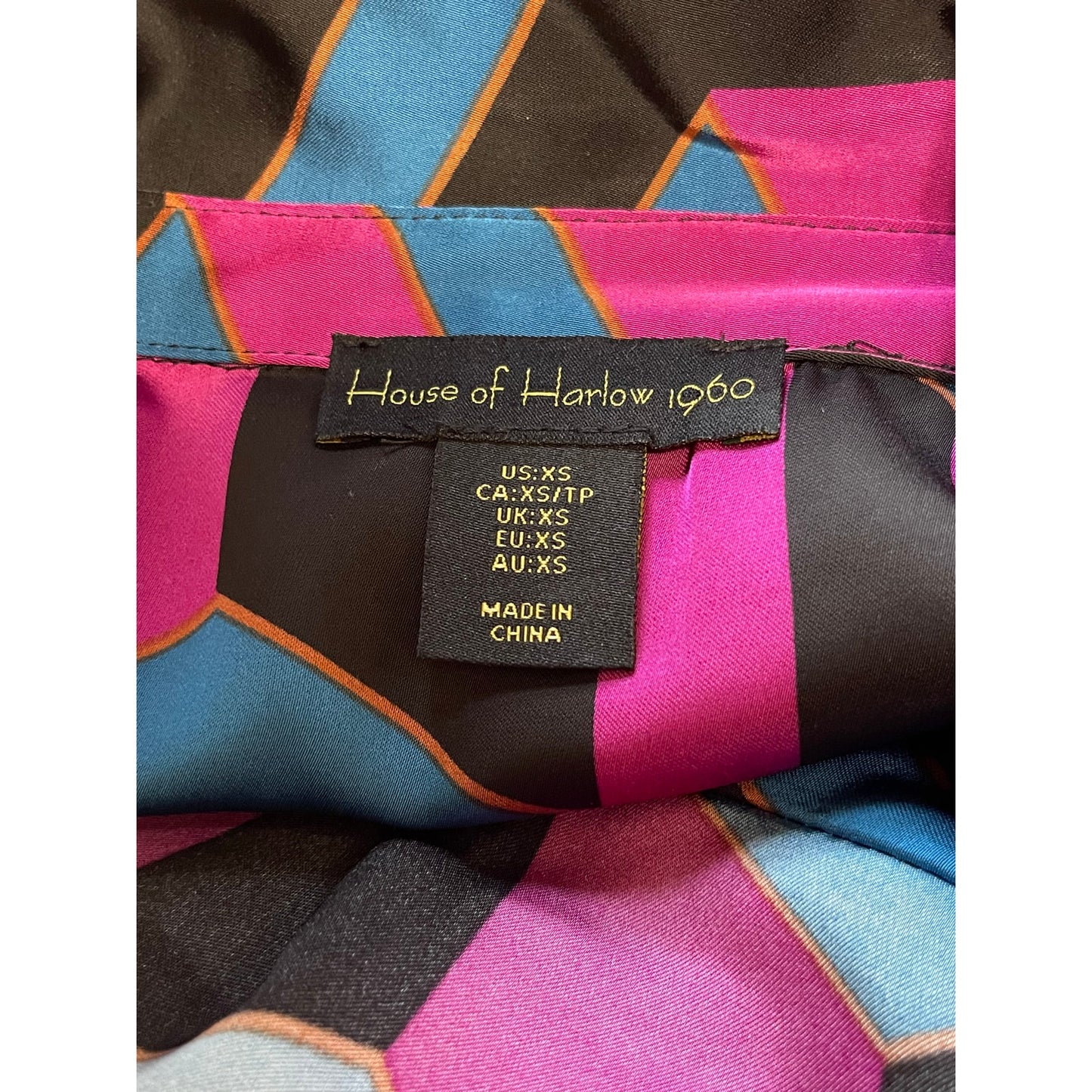 House of Harlow 1960 Pink & Blue Wrap Dress - Long Sleeve - XS