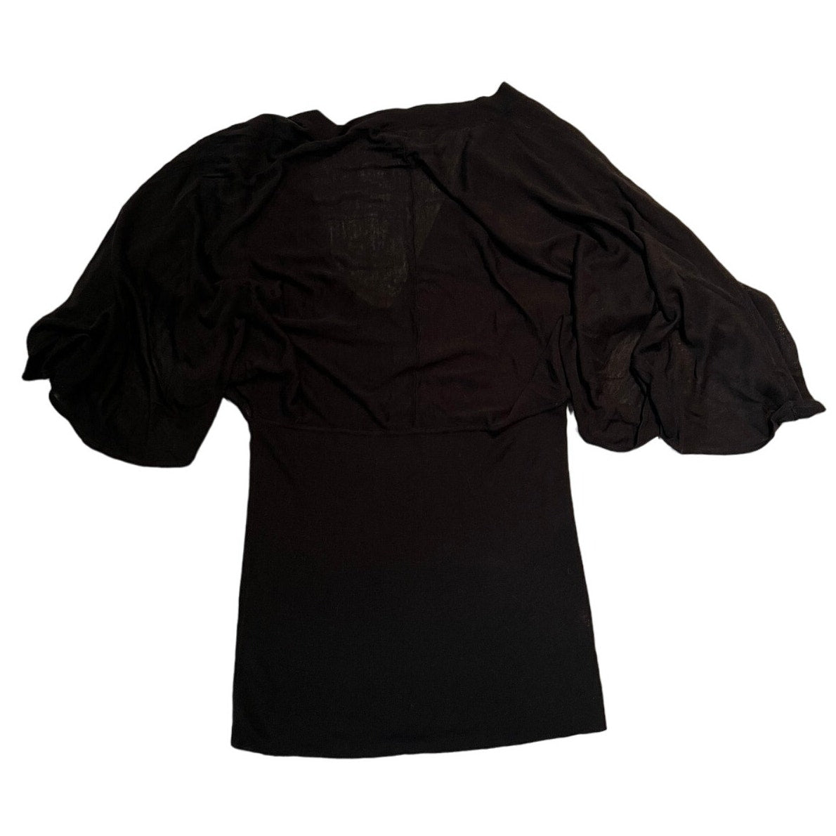 Ann Taylor The Loft Black Fine Gauge Dolman Short Sleeve Fitted Blouse - Size S
