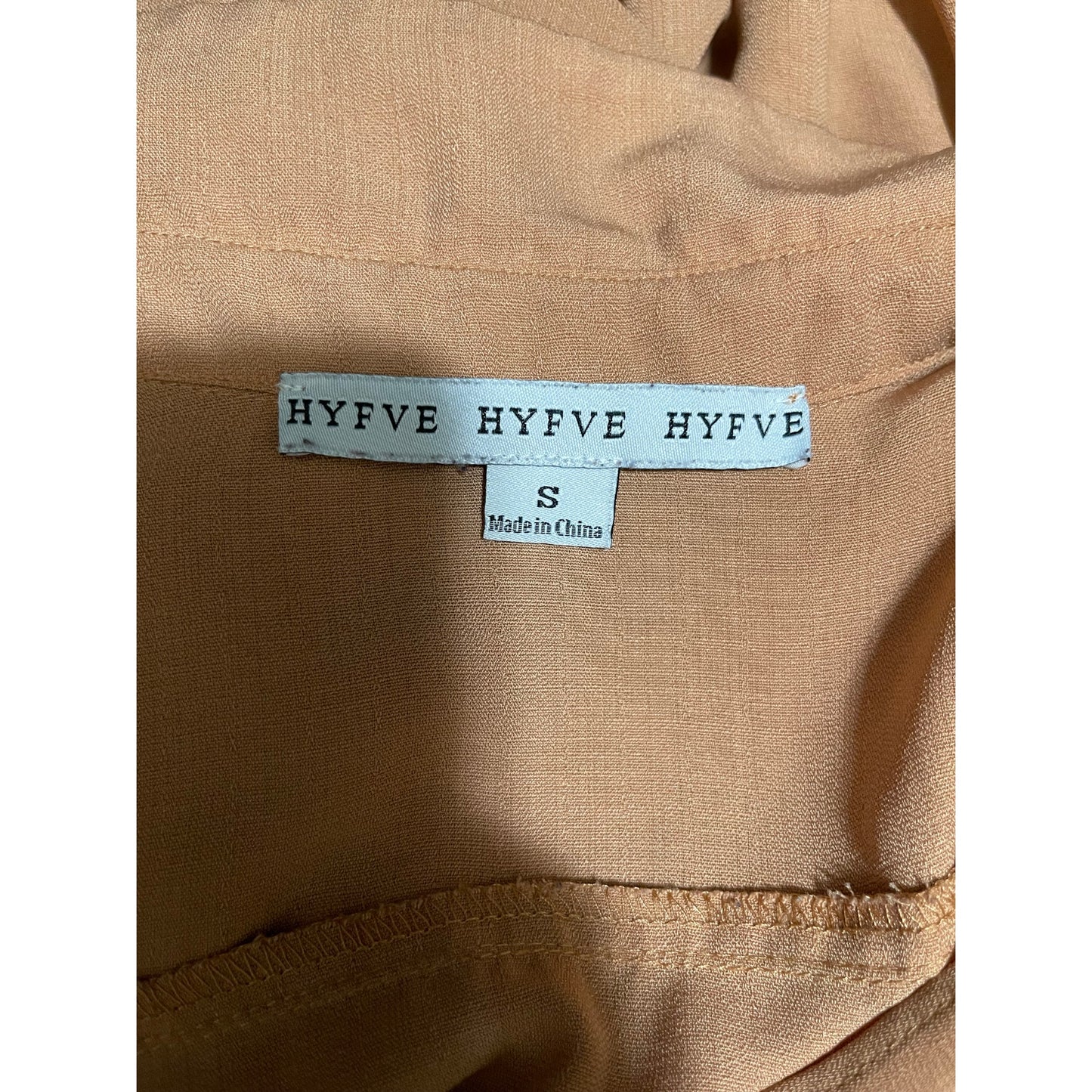 Hyfve Size Small Terracotta Brown Long Sleeve Collared Blouse