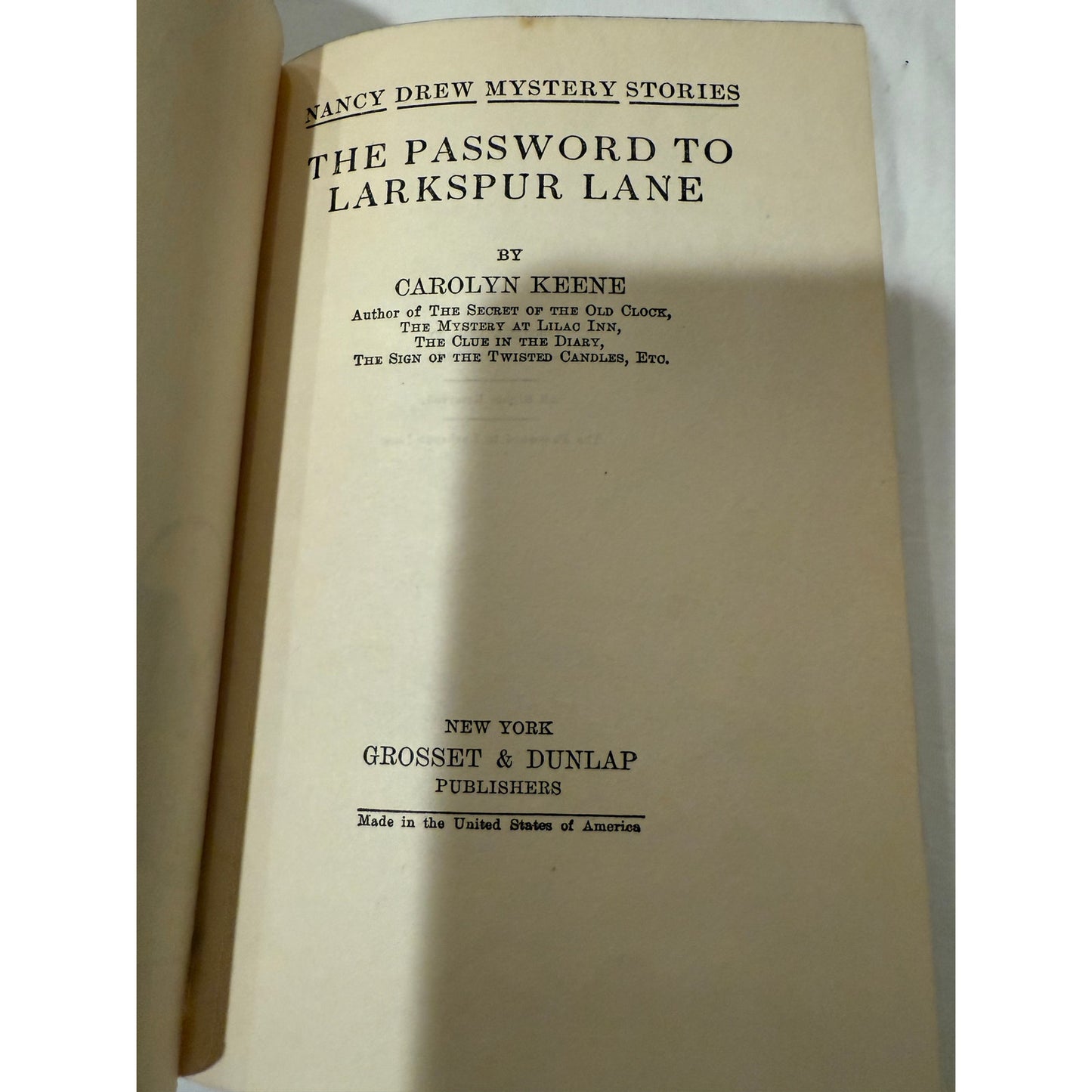 Nancy Drew - The Password to Larkspur Lane - Blue Tweed - 1933 - Hardcover