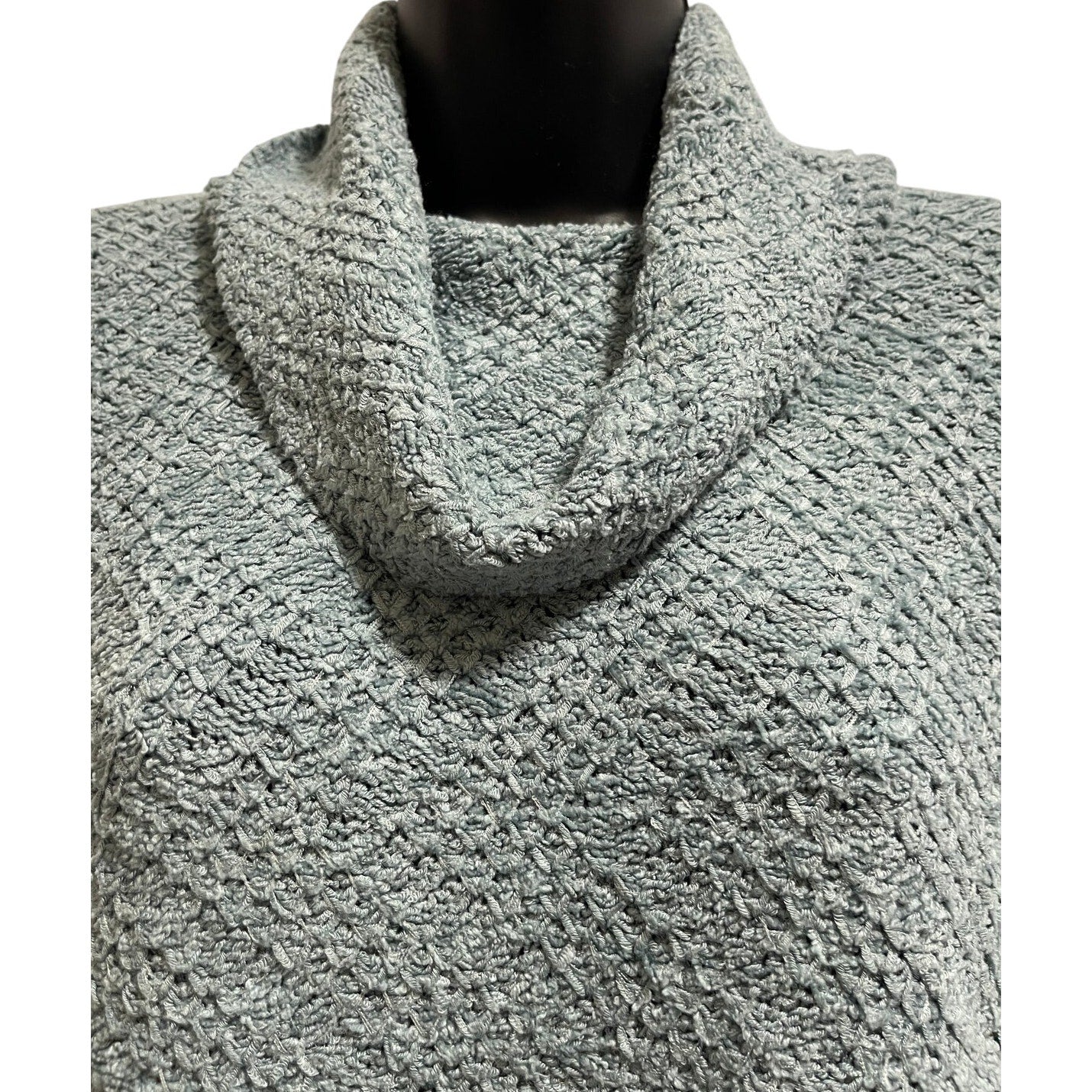Vintage Sigrid Olsen Blue Cowl Neck Knit Sweater - Size Medium