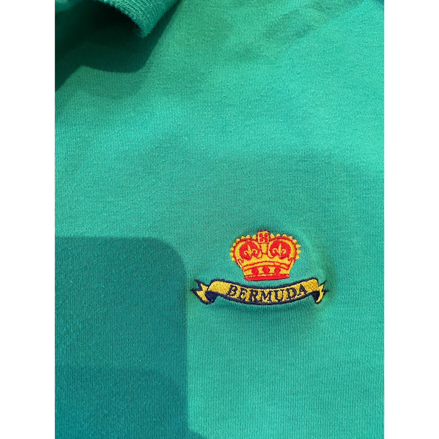 Vintage Trimingham's Bermuda 100% Cotton Medium Green Polo Shirt