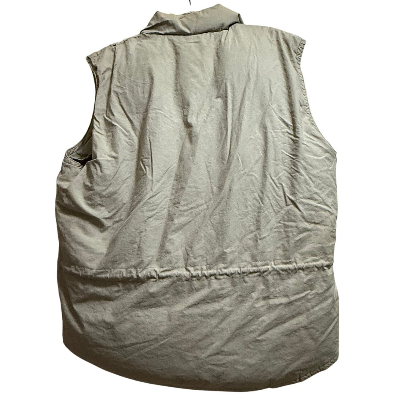 Vintage Orvis Goose Down Puffer Vest Medium Beige Tan Full Zip