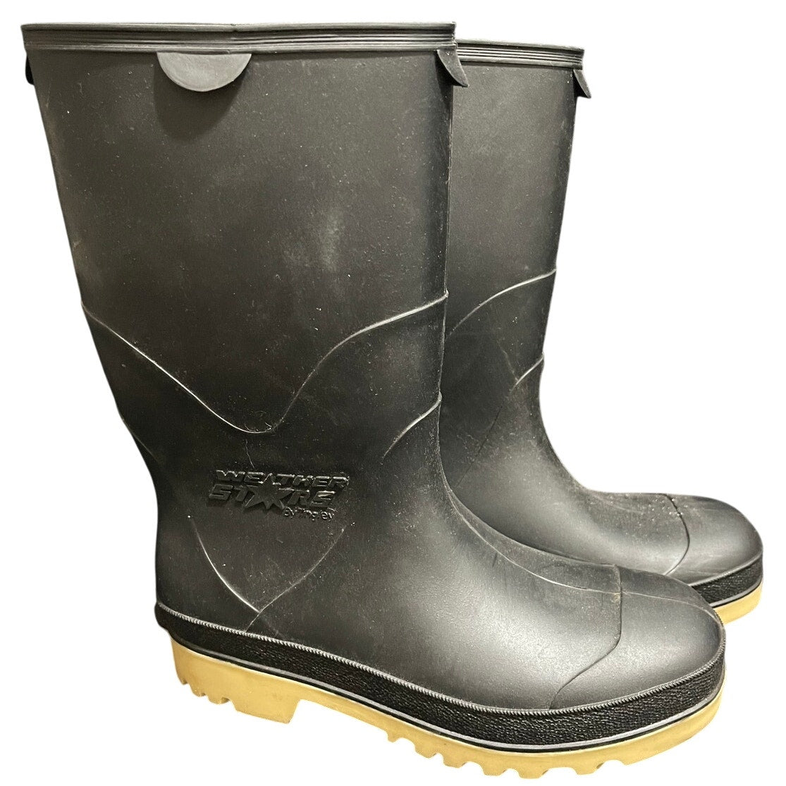 Tingley Weather Stars Black Rubber Rain Boots - Women's 6