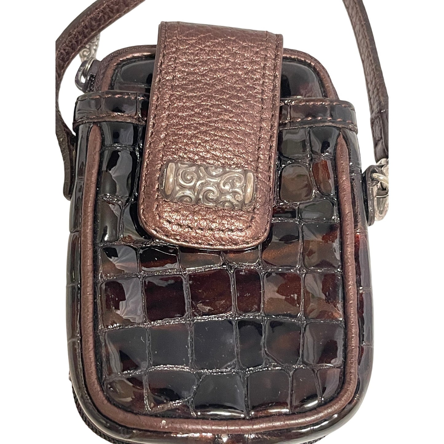 Small Brighton "Cher" Wallet x Phone Holder - Faux Alligator Skin - Retro - 90's