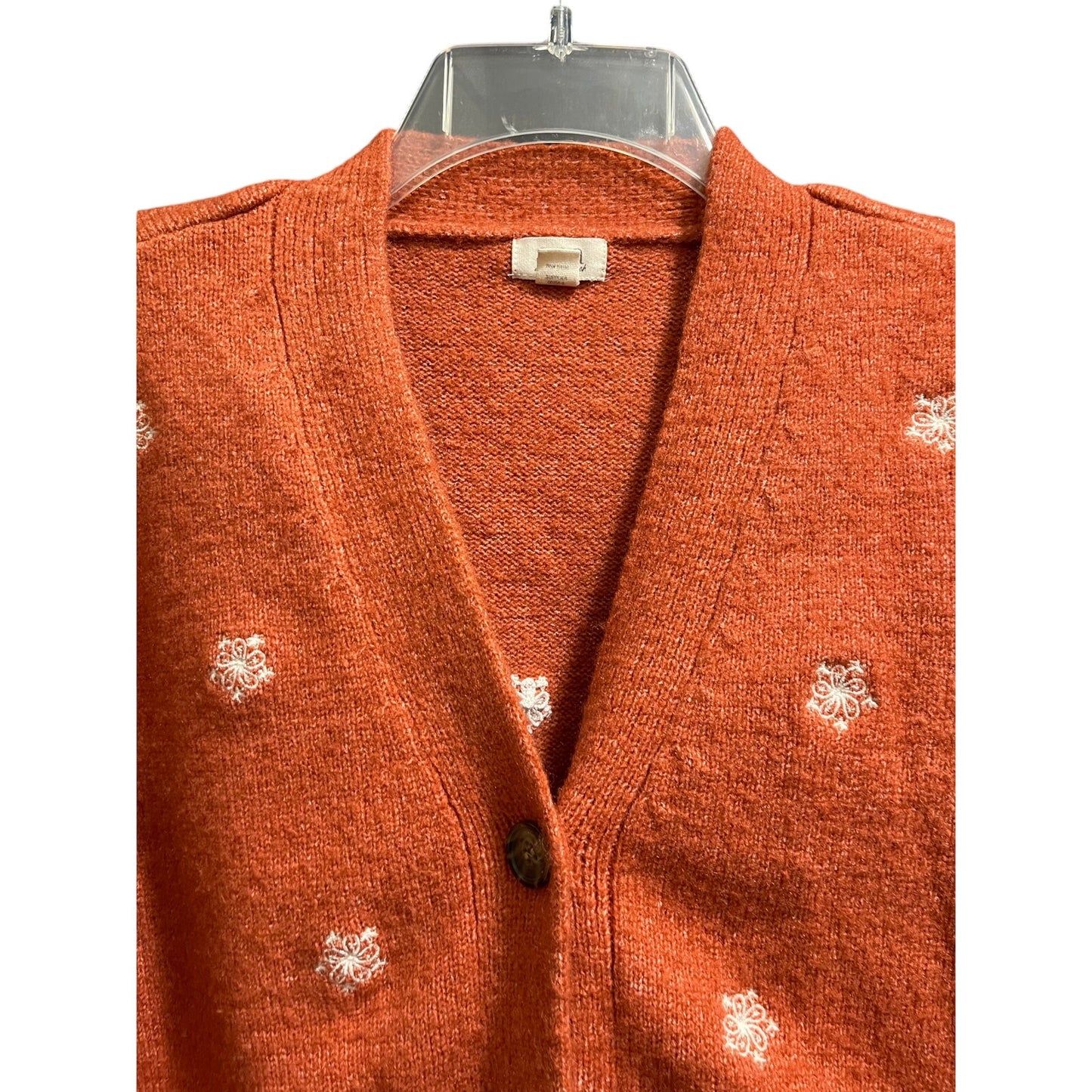 A.N.A. A New Approach Rust Orange Tight Knit Size Small Cardigan Sweater