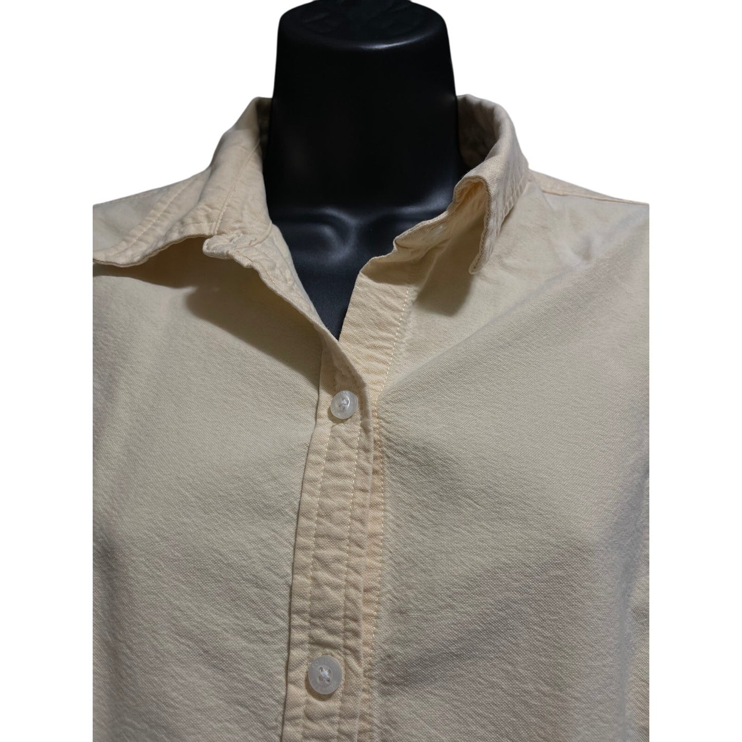 Sonoma Life & Style Pale Yellow Size Medium Long Sleeve Button Up - 100% Cotton