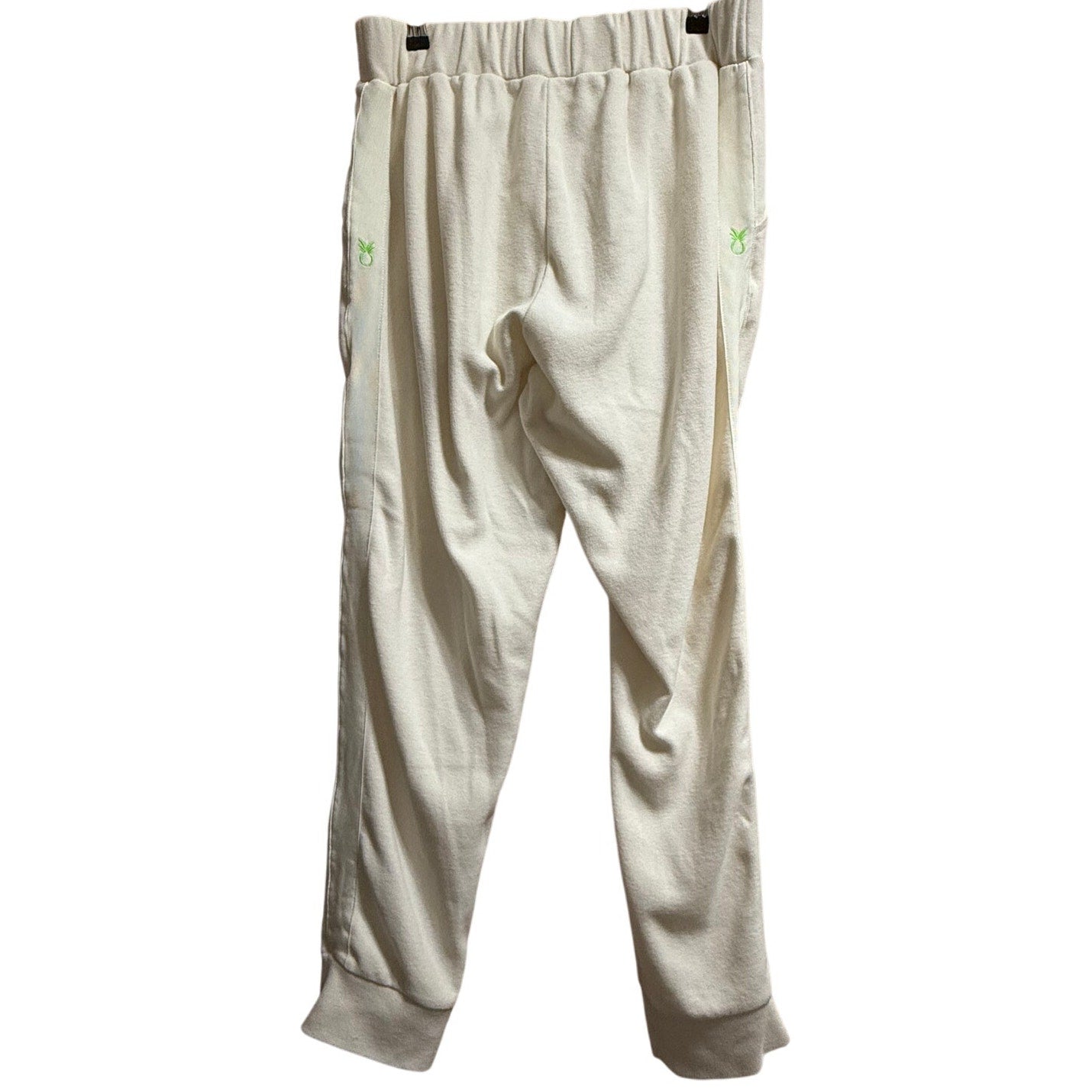 Dudley Stephens White Terry Fleece Elastic Waist Size Large Sweatpants