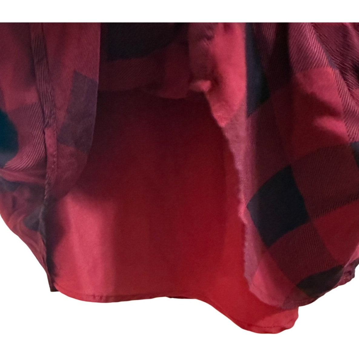 BB Dakota Red Plaid Collared Long Sleeve Shirt Dress - Size Small