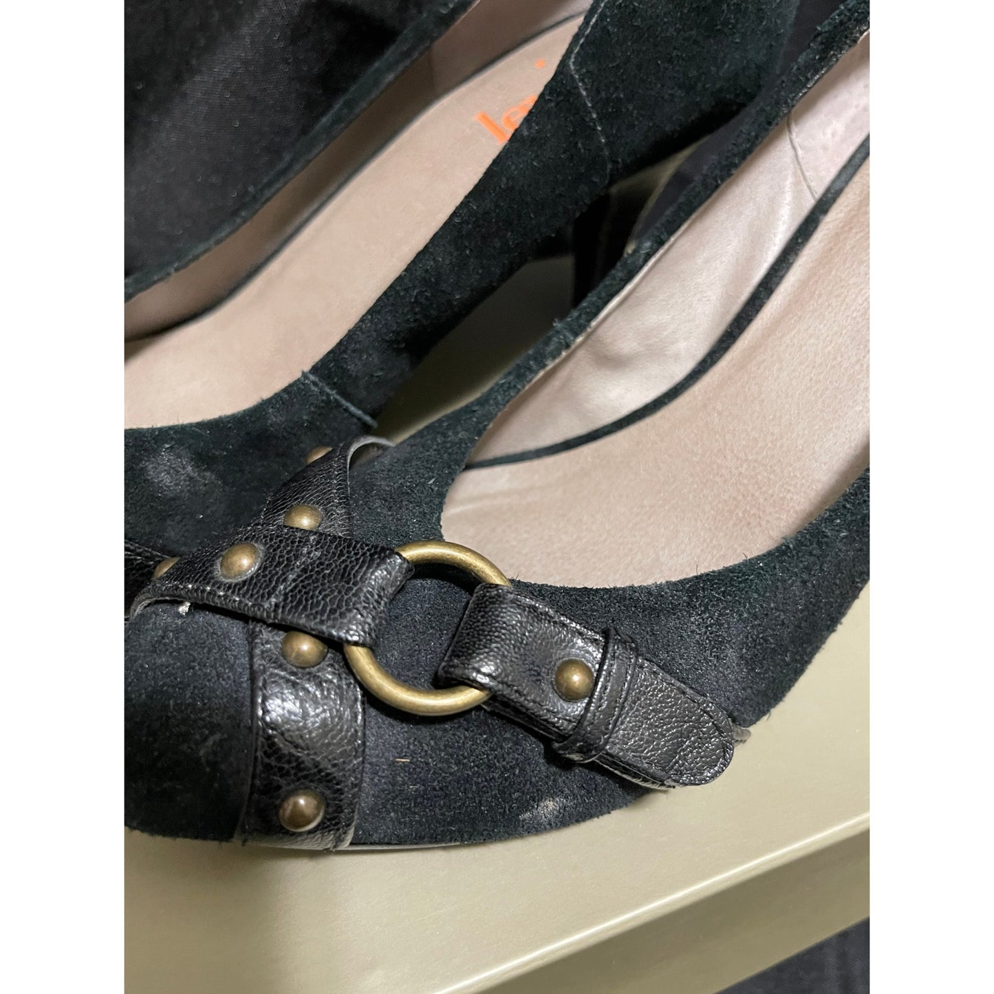 Levity Black Velvet Heels - Size 7 With Original Box - Preowned