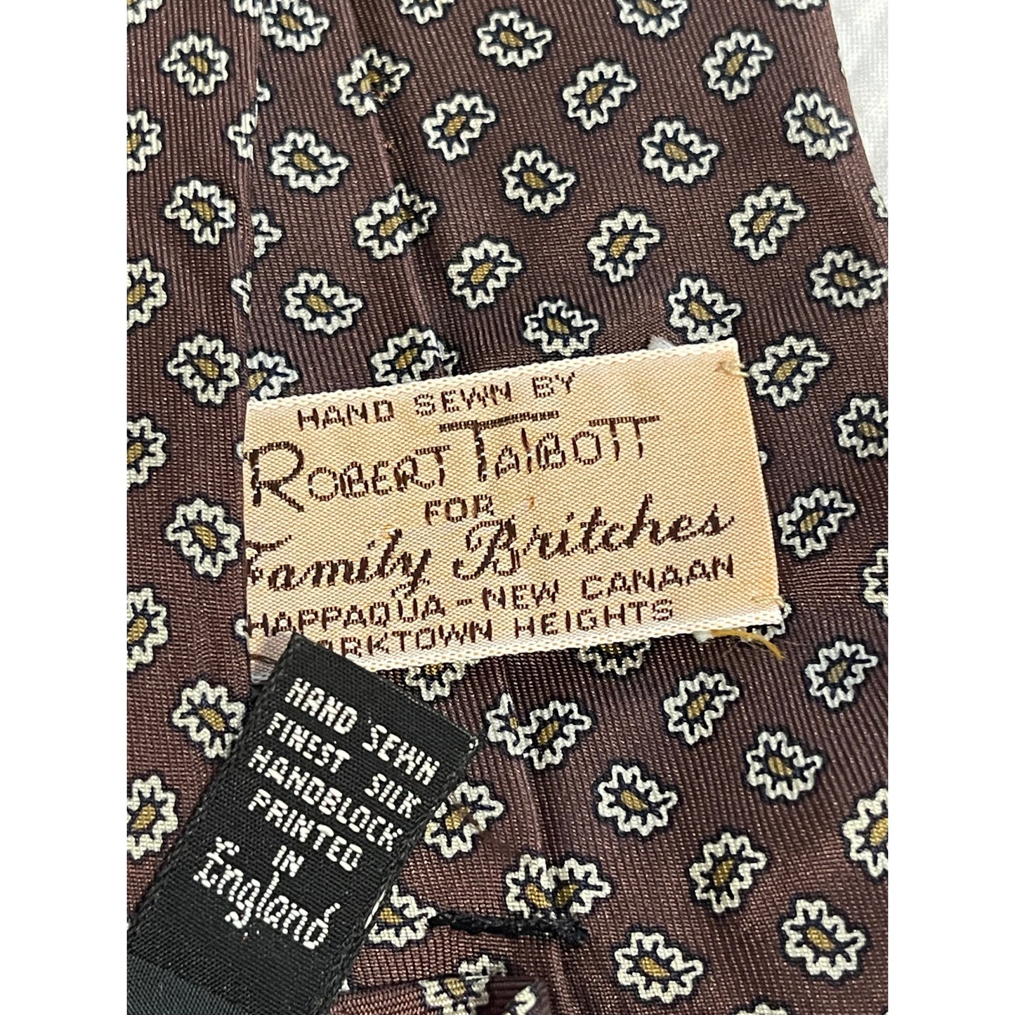 Vintage Robert Talbott Hand Sewn 100% Silk Necktie Hand Blocked English Made