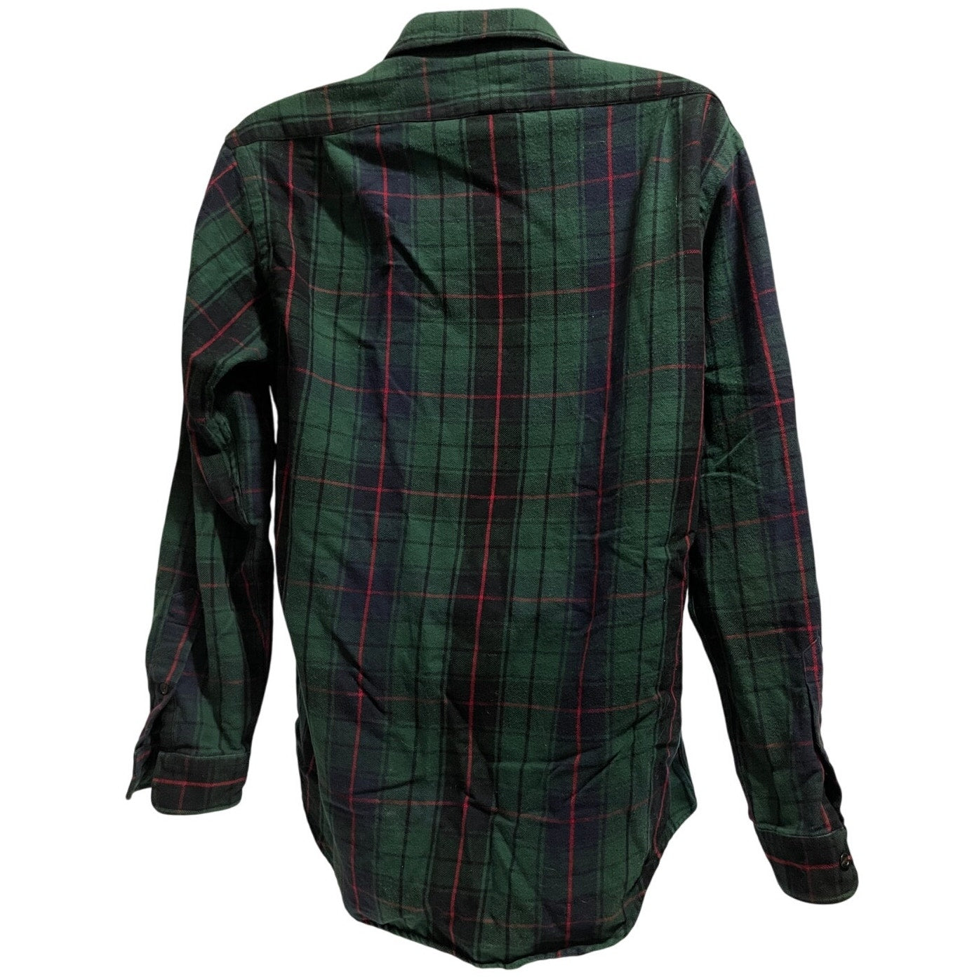Vintage Polo Ralph Lauren Green Plaid 100% Cotton Button Front Shirt - Medium