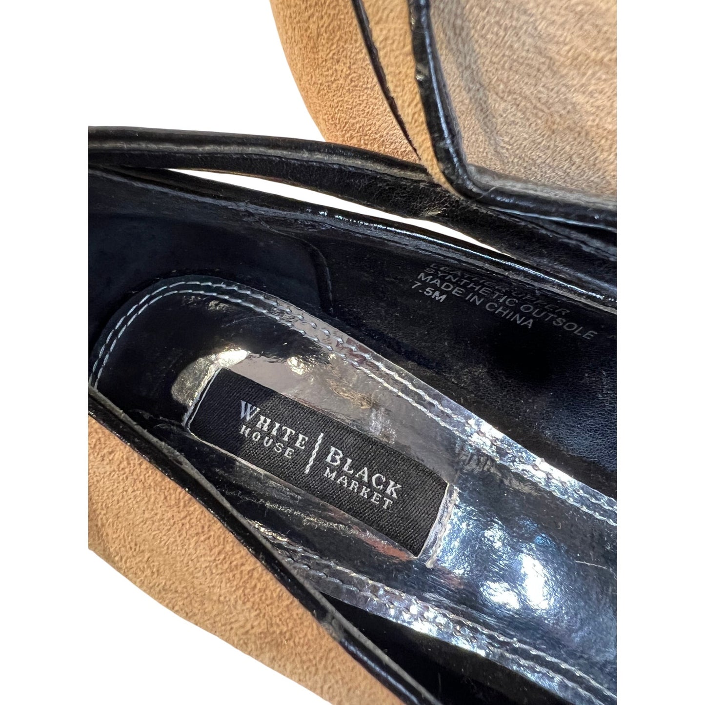 White House Black Market Tan & Black Leather Pumps - 7.5M