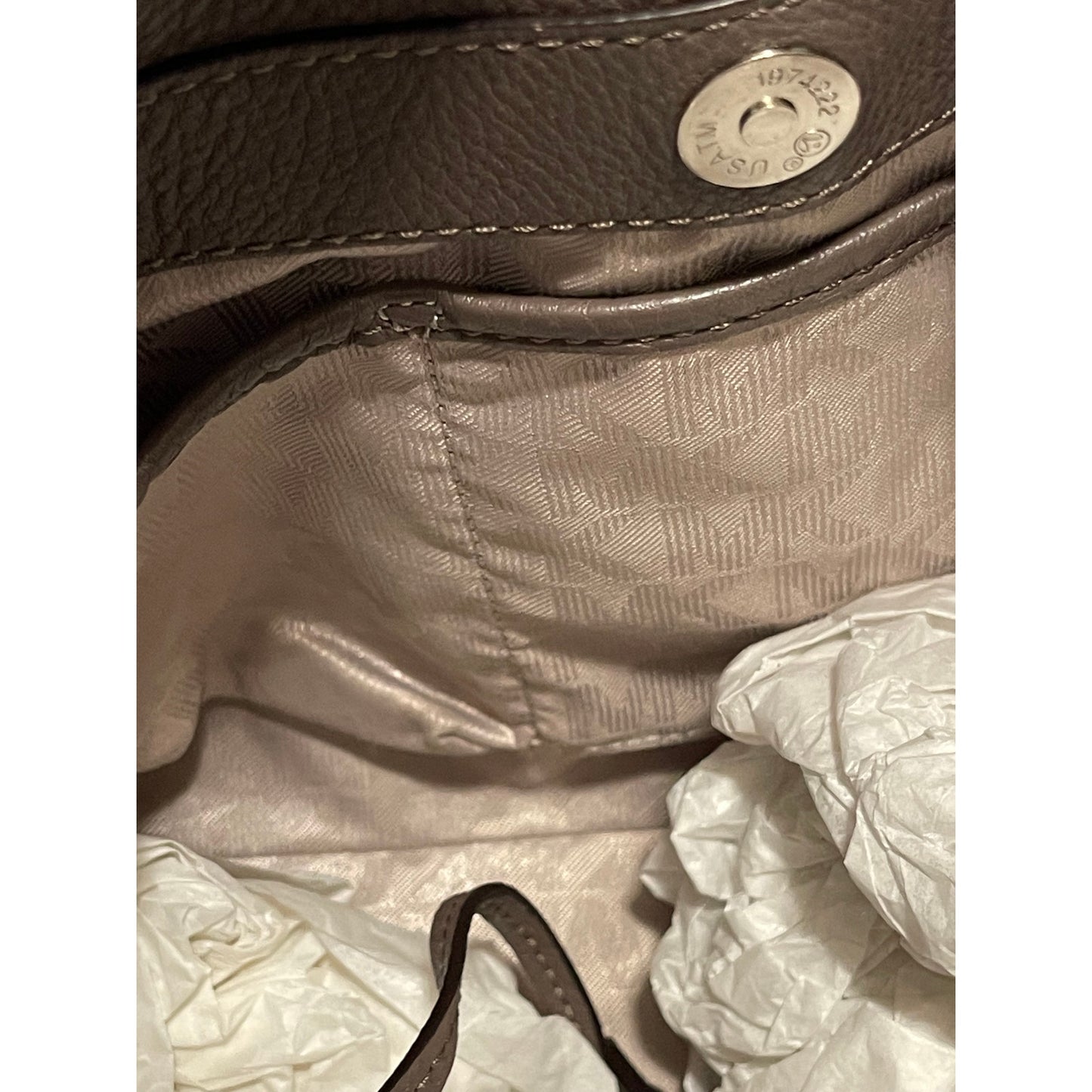 Michael Kors 100% Leather Gray Purse Detachable Strap - With Original Dust Bag