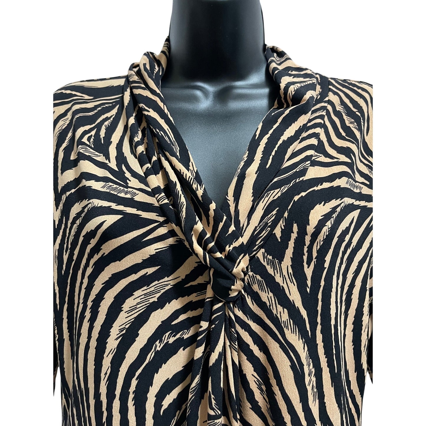 Premise 3/4 Sleeve Tiger Stripe Animal Print Blouse Size Large