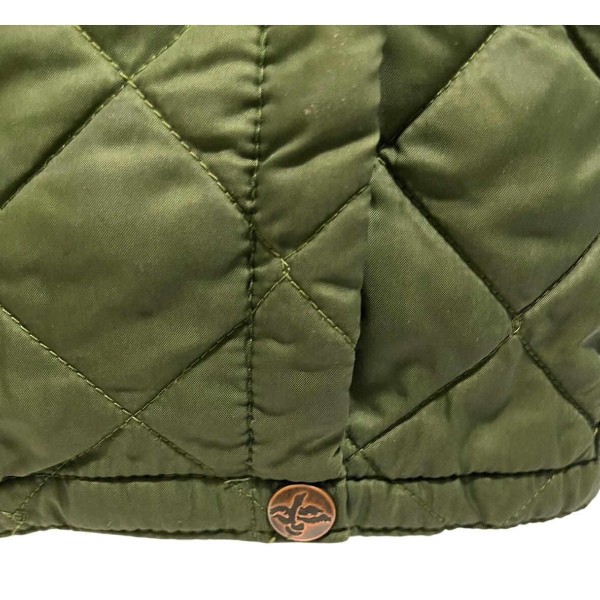 Vintage John Partridge Green Quilted Jacket - Corduroy Collar - Made in England