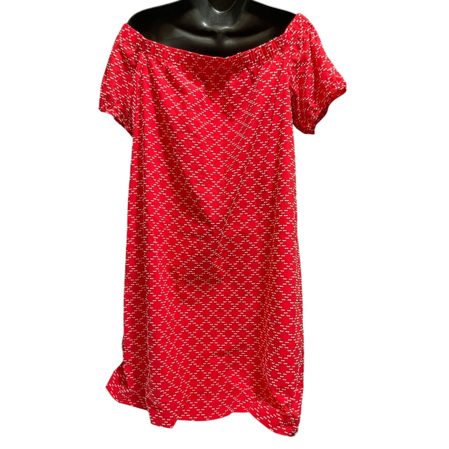 NWT Ann Taylor Red Cotton Sundress - Off Shoulder - Medium - $98 MSRP