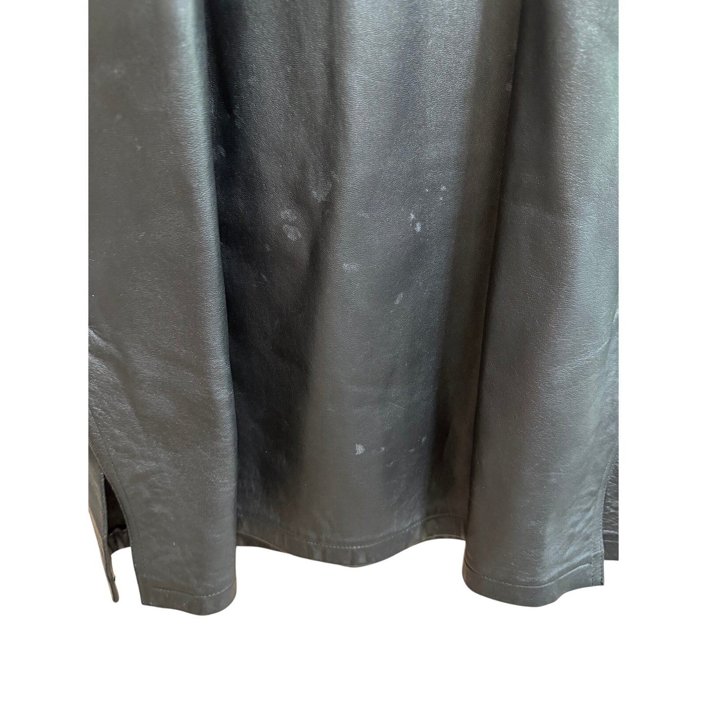 Mario Valentino Size 44 Black Leather Sleeveless Dress