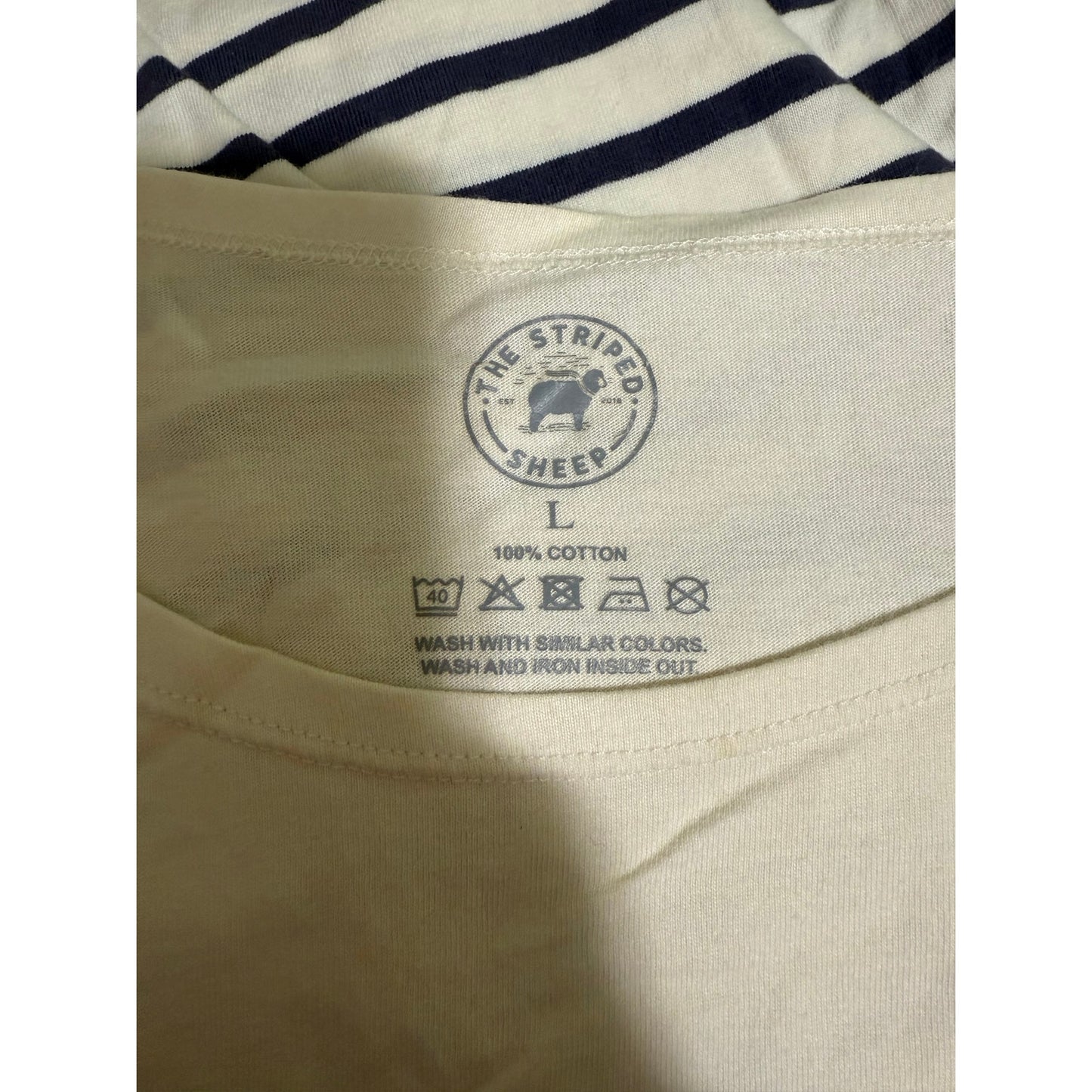 The Striped Sheep Black / Dark Navy & White Striped Long Sleeve - Large