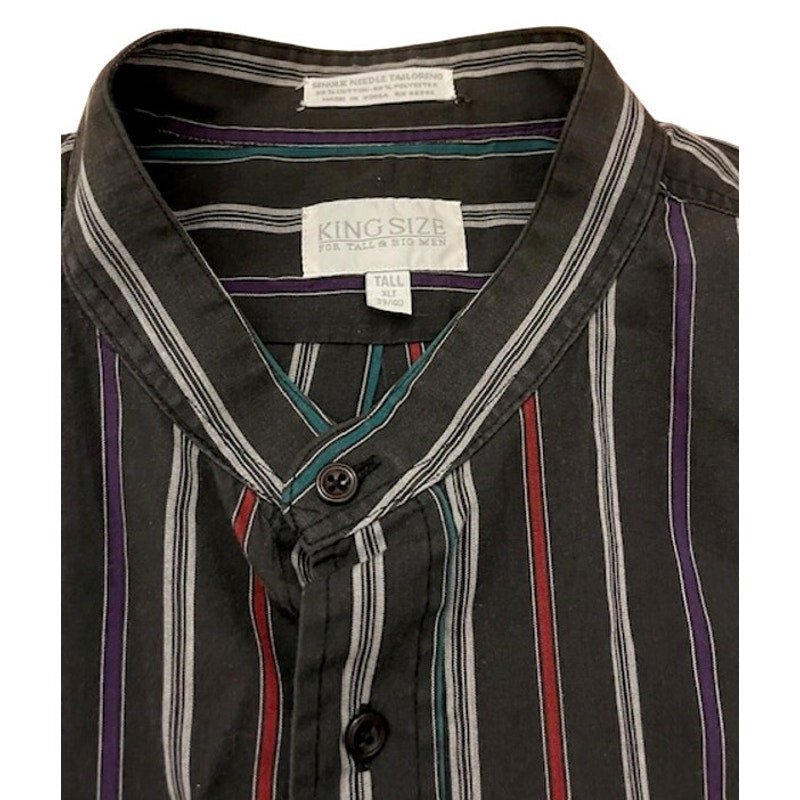 Vintage KingSize Men's XLT Single Needle Tailoring Mock Collar Western Button Up