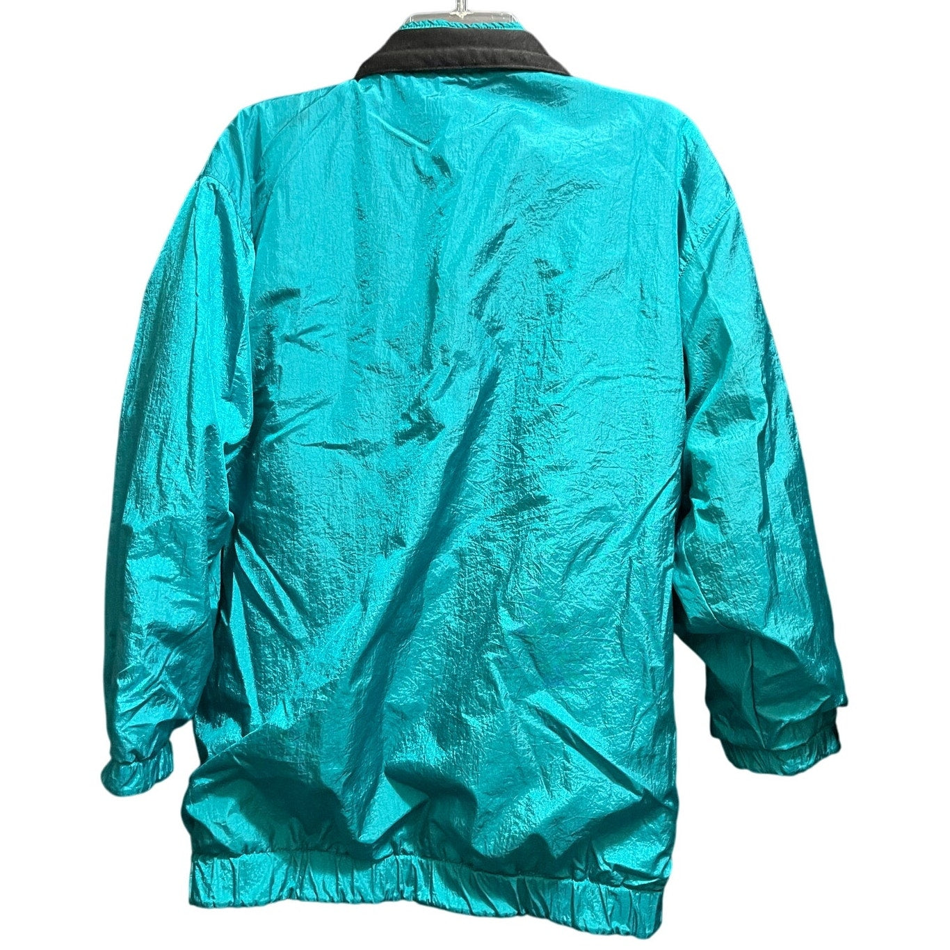 Vintage Teal and Black Reversible Windbreaker Jacket - Men's Small