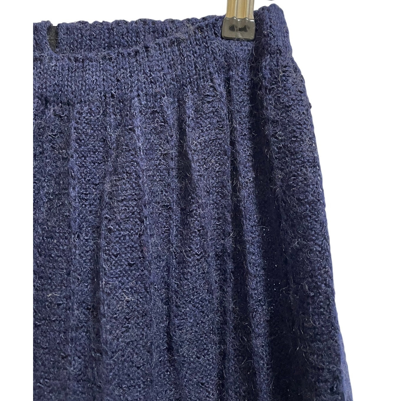 Vintage Blue Knit Elastic Waistband Maxi / Midi Skirt