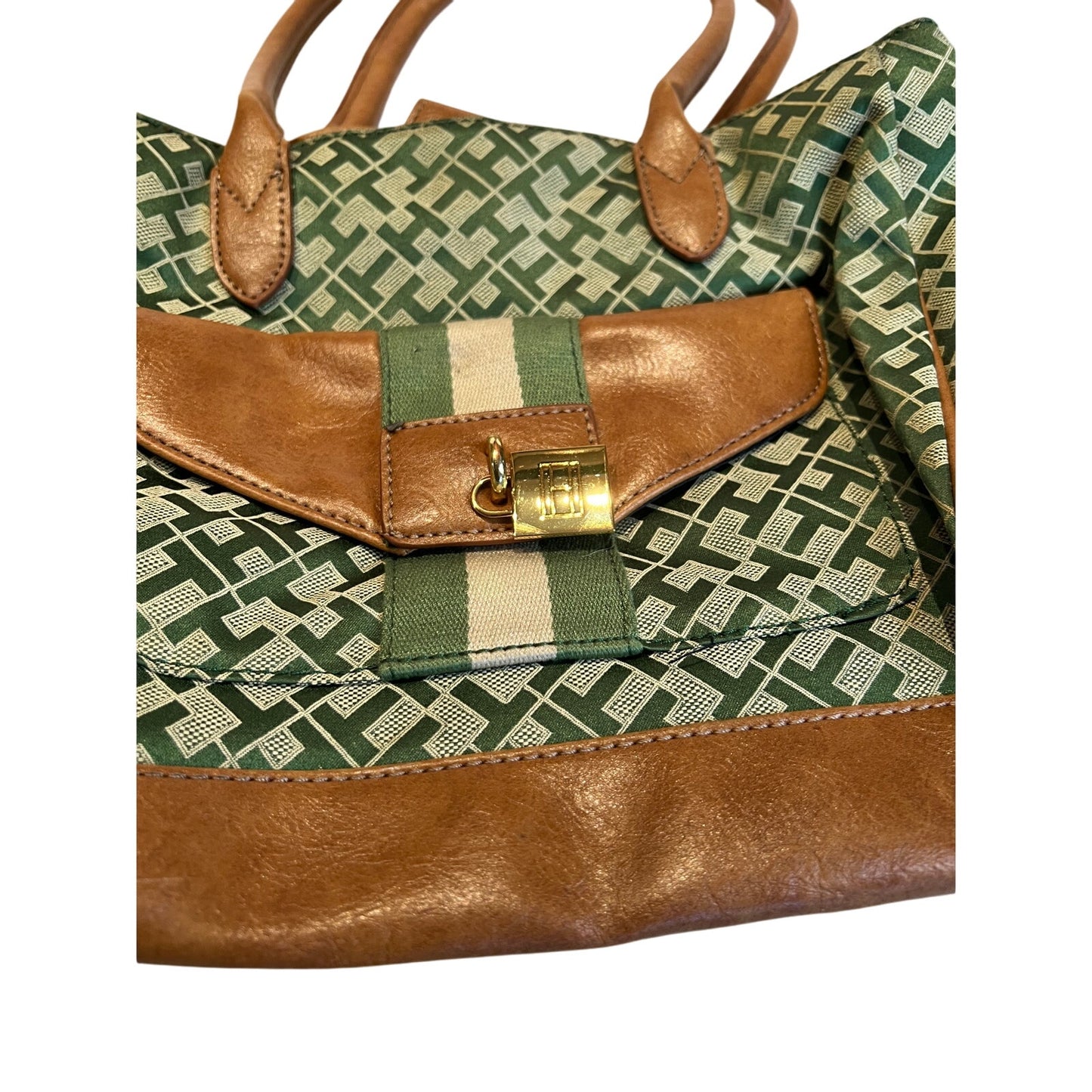 Tommy Hilfiger Lucia Geo Poly Jaquard Top Handle Purse