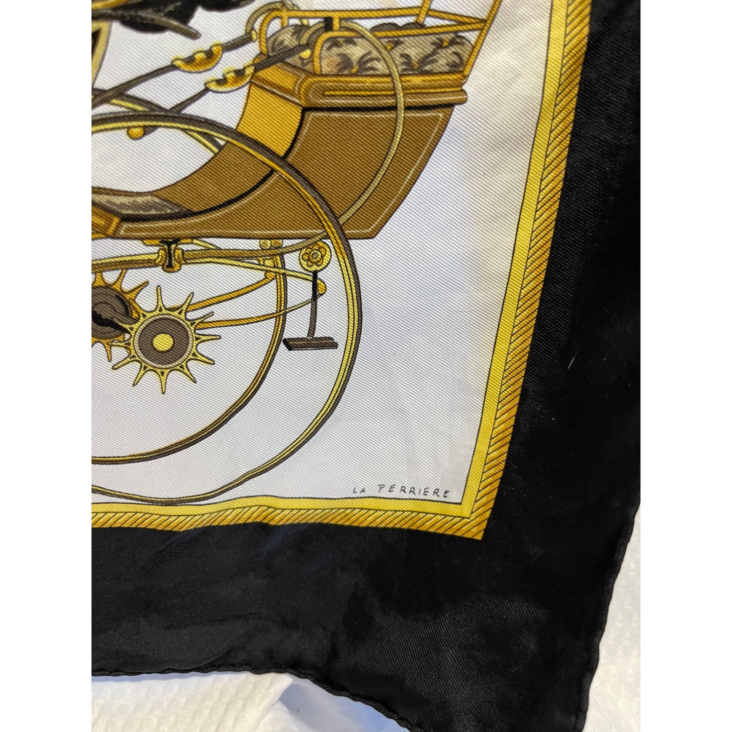 Vintage Hermes Les Voitures a Transformation Silk Scarf with the Original Box