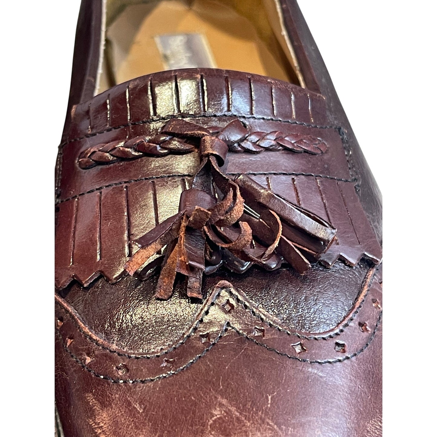 Stanley Blacker Brown Oxfords Men's Size 8.5 61606 Made in Italy