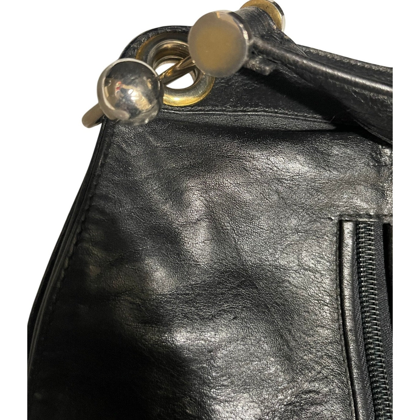 Hudsons Black Italian Leather Shoulder Bag / Purse