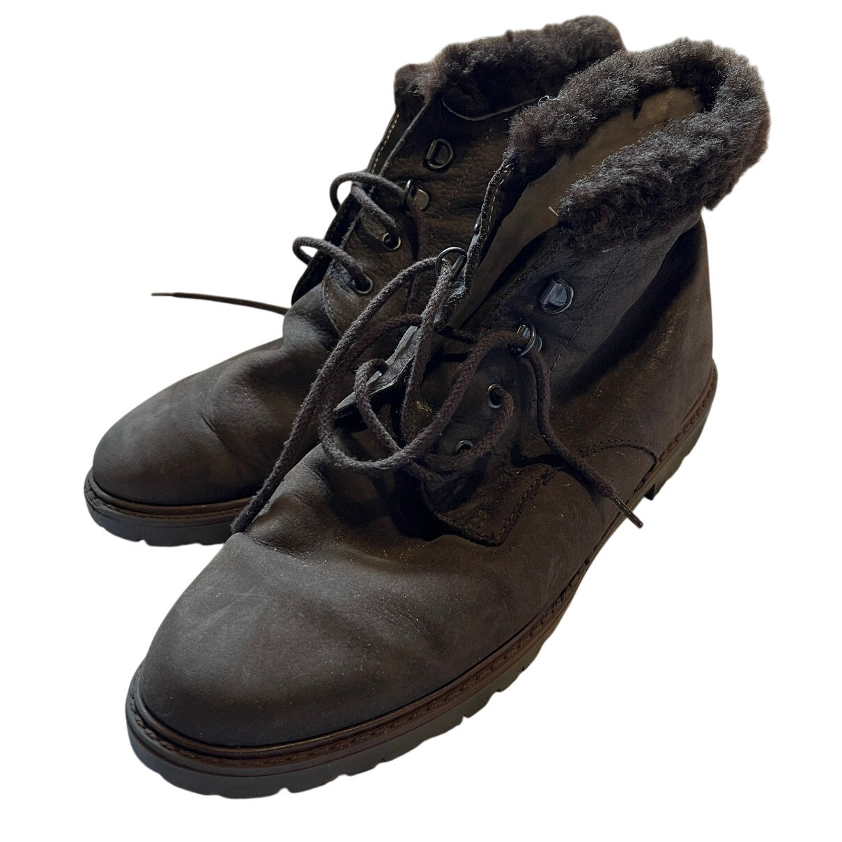 Barney's New York Brown Leather / Suede Lace Up Boots - Lined - Size 8 USW