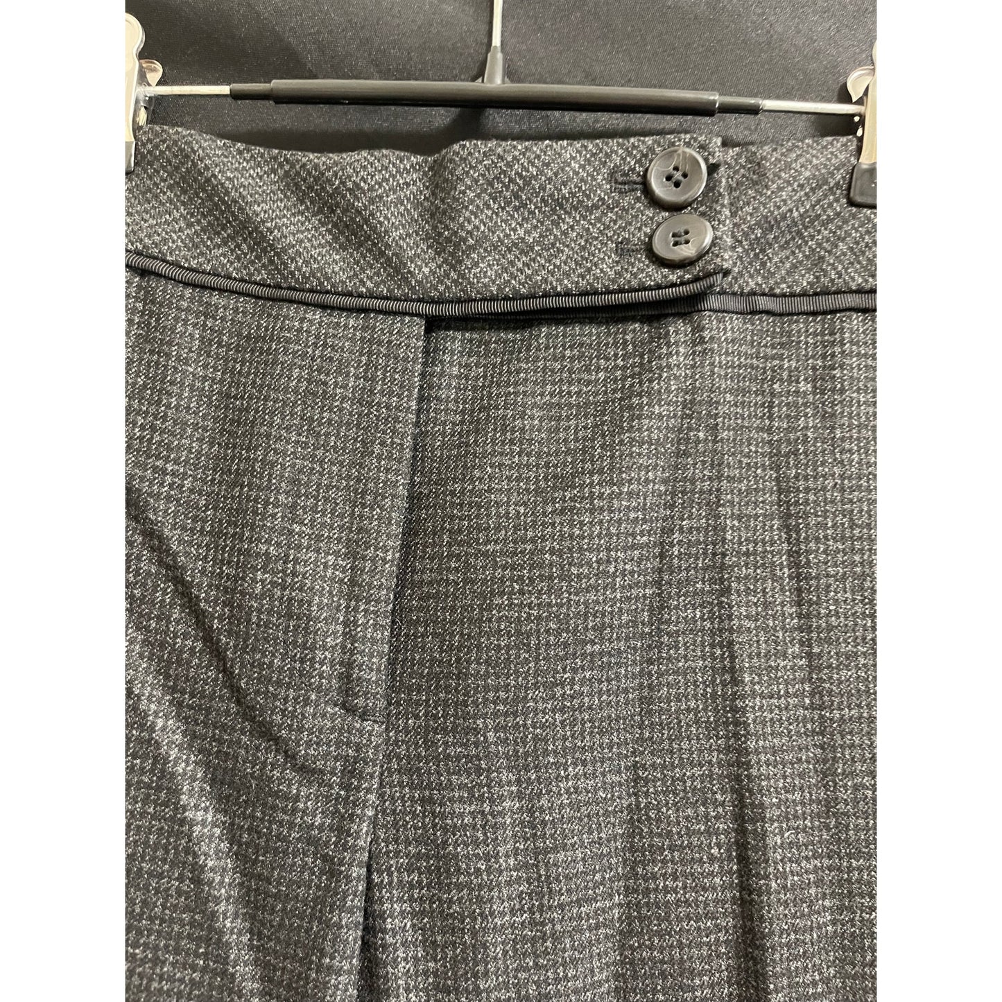 Ann Taylor LOFT Size 8 Dark Gray and White Herringbone Type Dress Pants