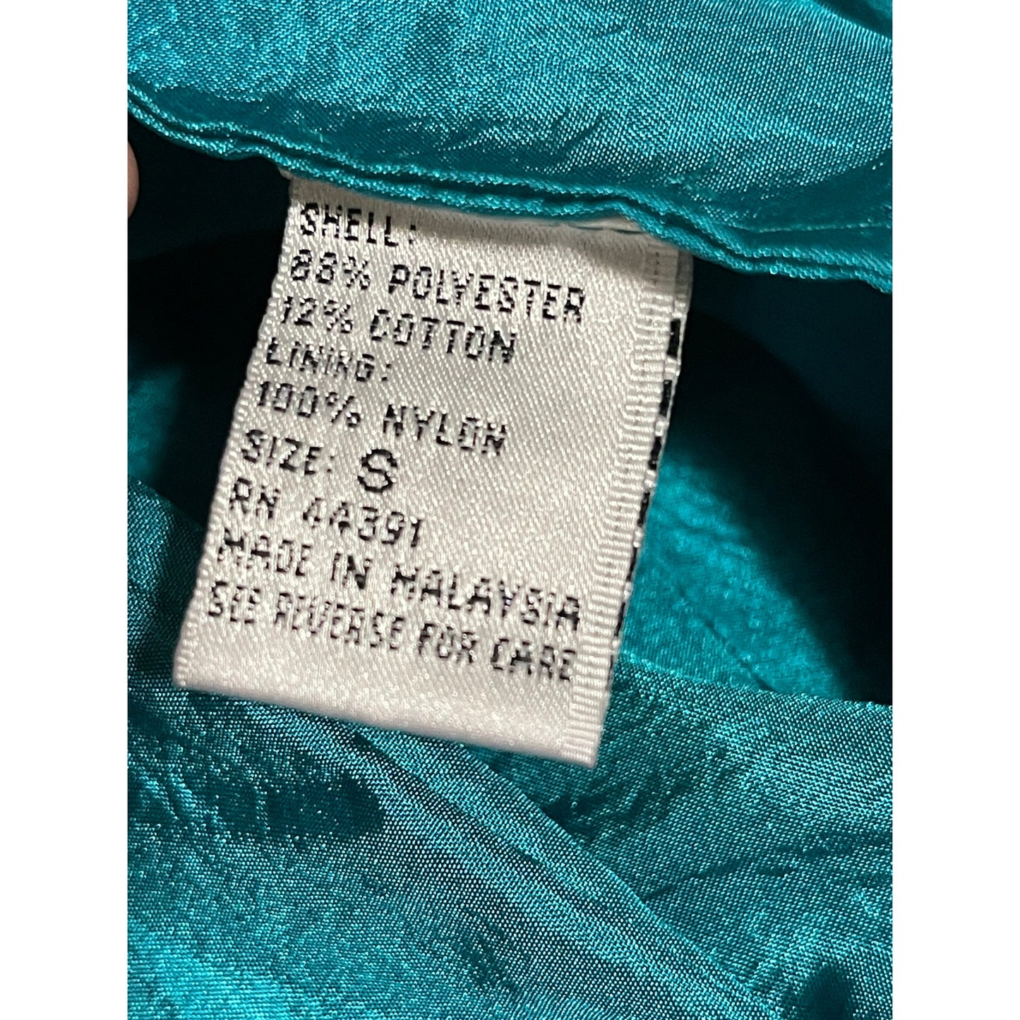 Vintage Teal and Black Reversible Windbreaker Jacket - Men's Small