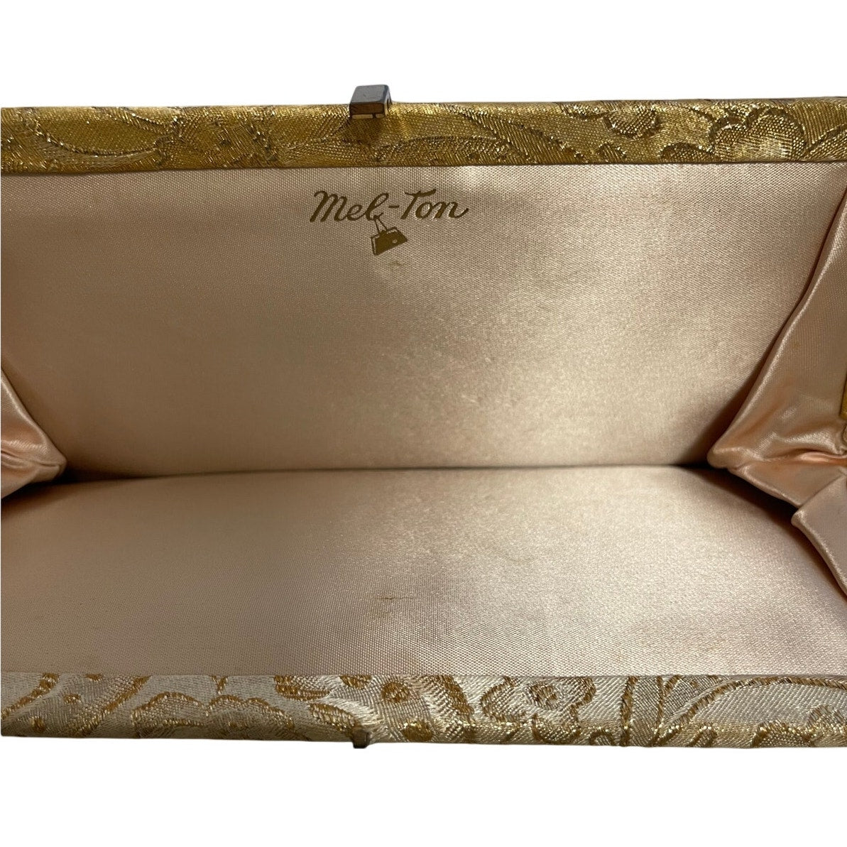 Vintage 1960's Mel Ton Gold Lace Clutch