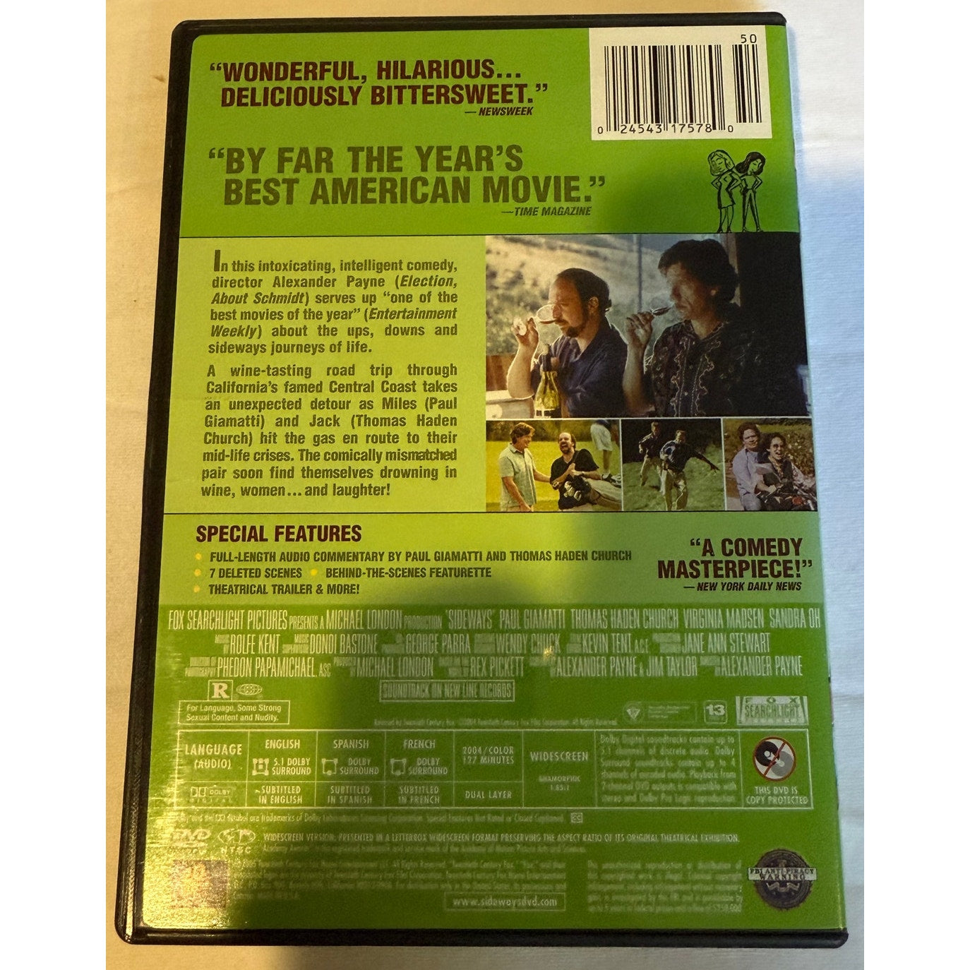 Sideways - Widescreen Edition (2005, DVD) Sandra Oh Paul Giamatti