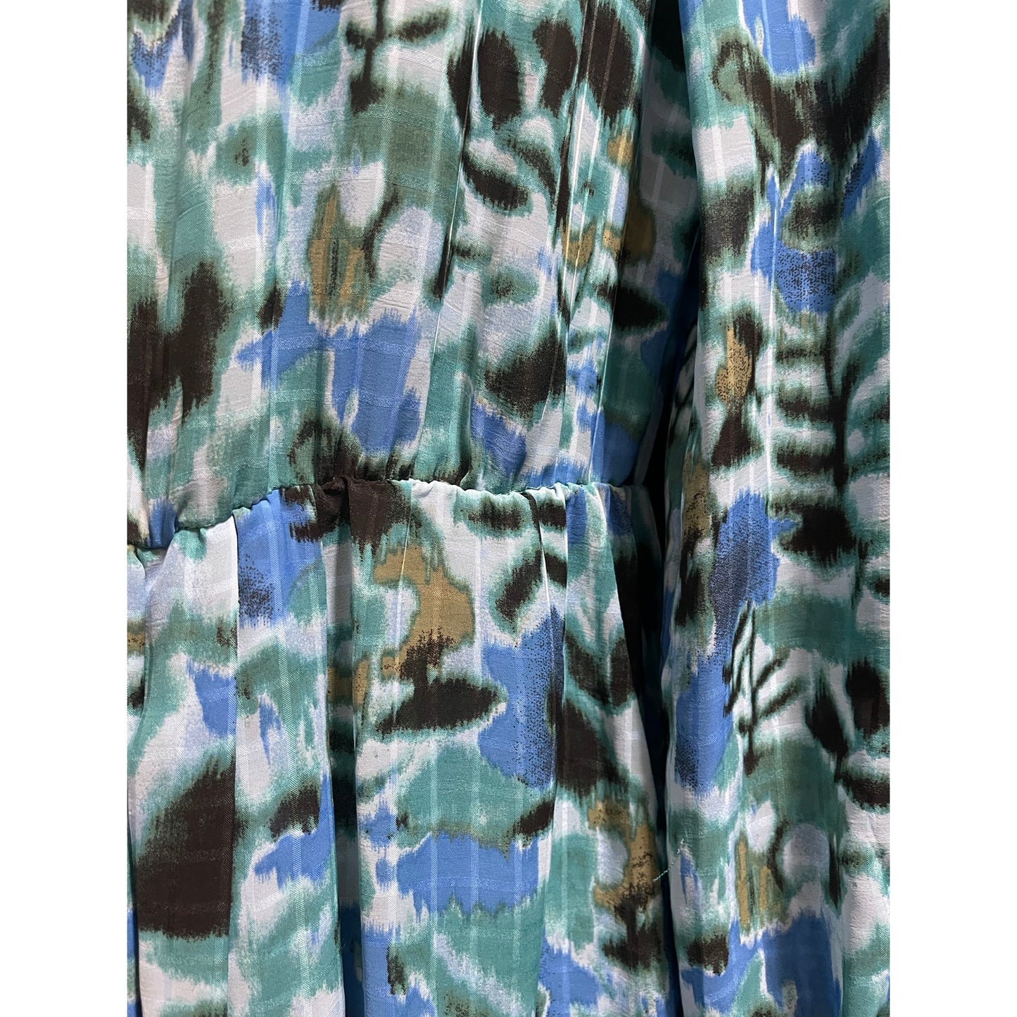 See U Soon Blue Abstract Print Long Sleeve Dress - Size Small